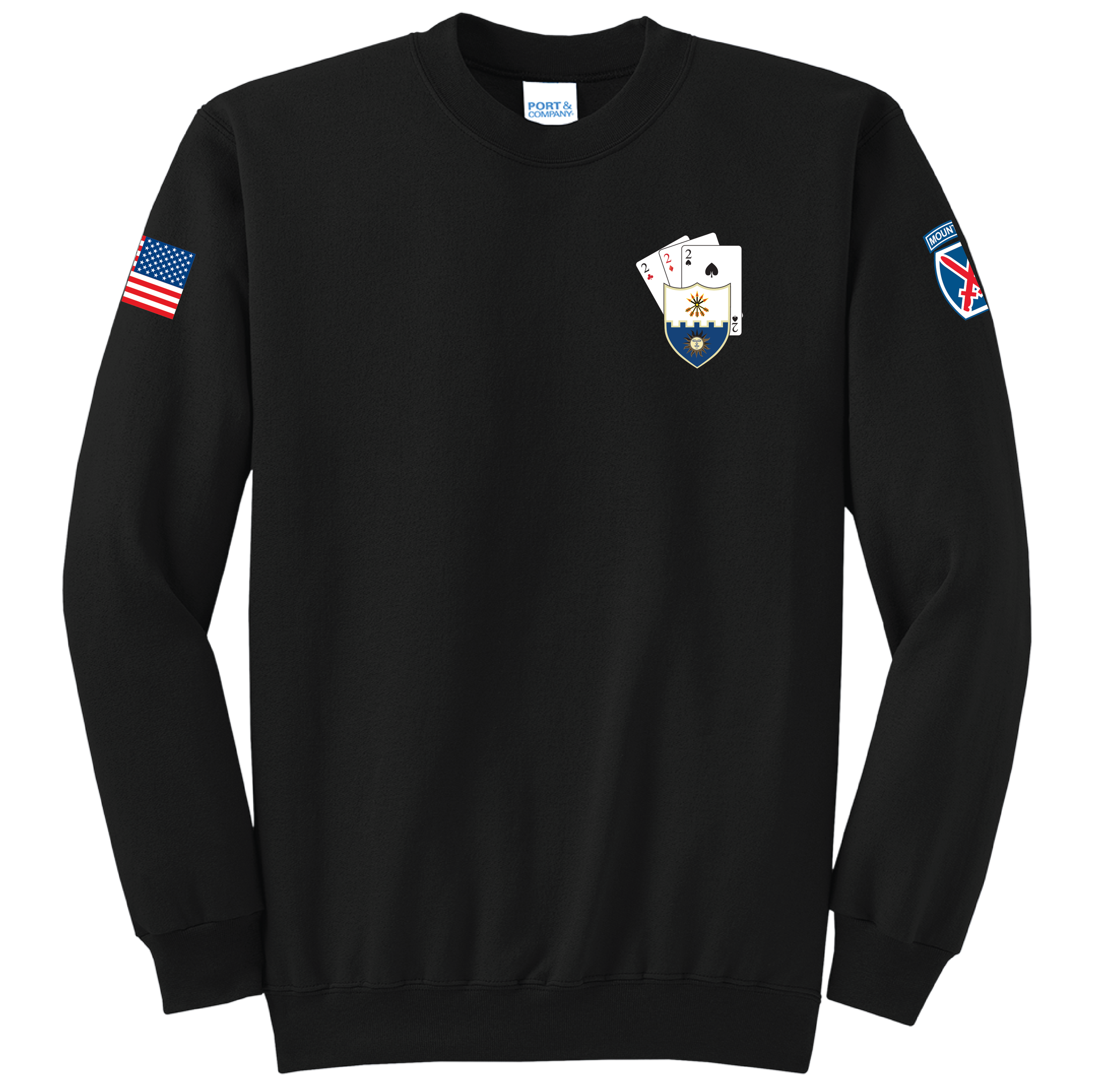 (A CO. - ANVIL, 2-22 INF) - PC78 Port & Company® Core Fleece Pullover Sweatshirt - BLACK