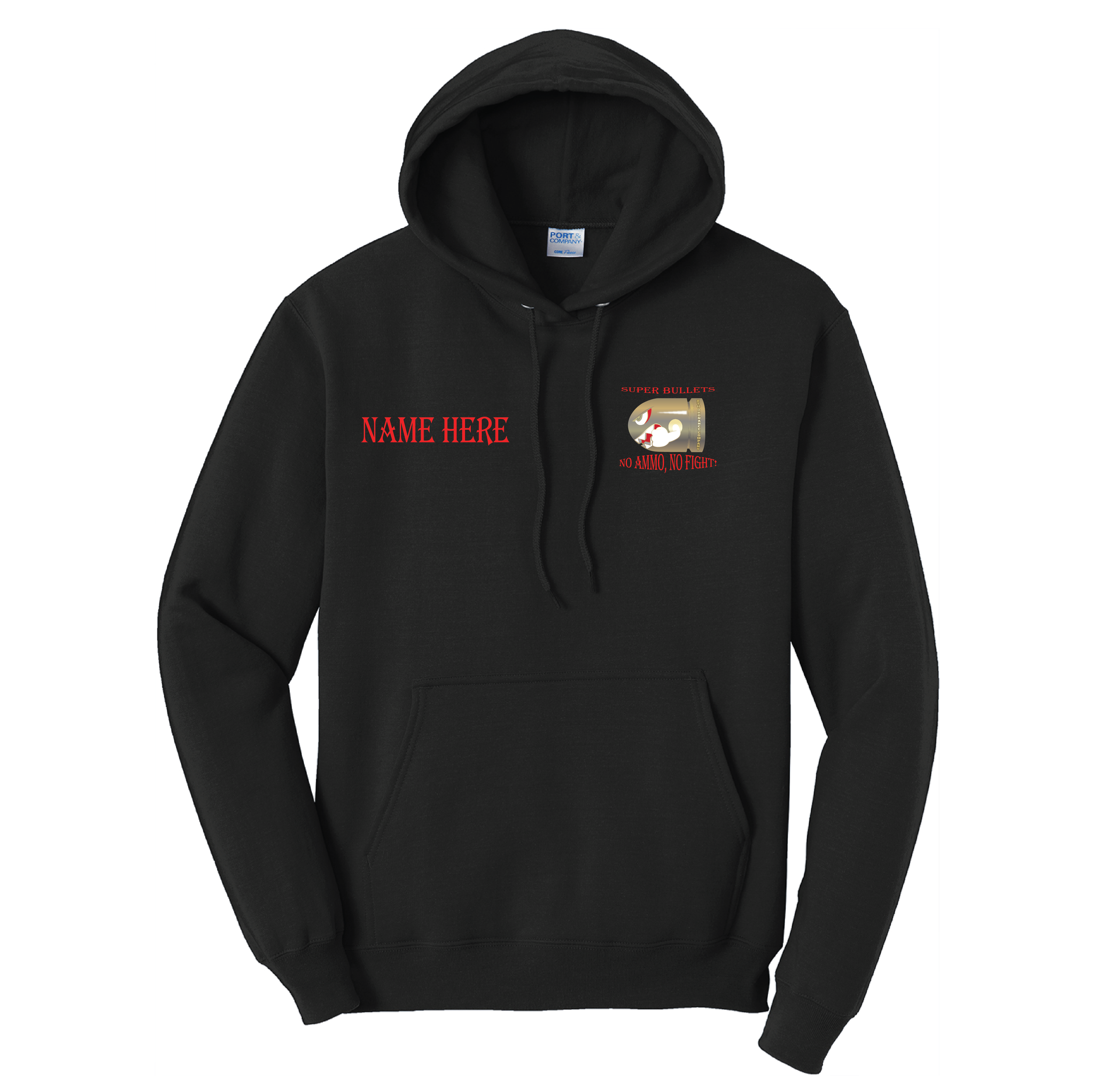 (8TH OD CO.) - PC78H - Port & Company® BLACK Core Fleece Pullover Hooded Sweatshirt