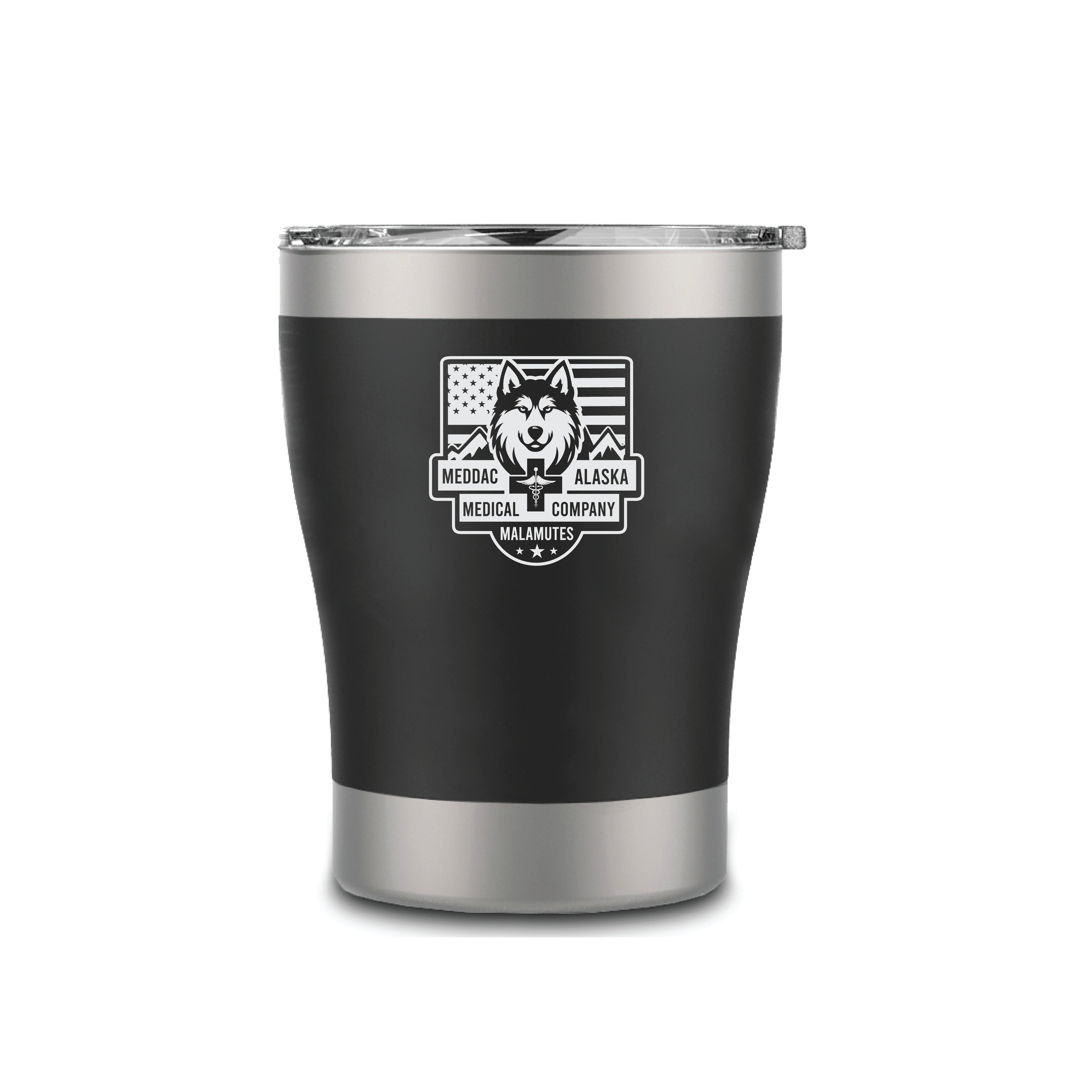 (MEDDAC-MALAMUTES) - 01-071 LEVEL Tactical™ LOWROAD - 12oz Tumbler with Magneslide Lid