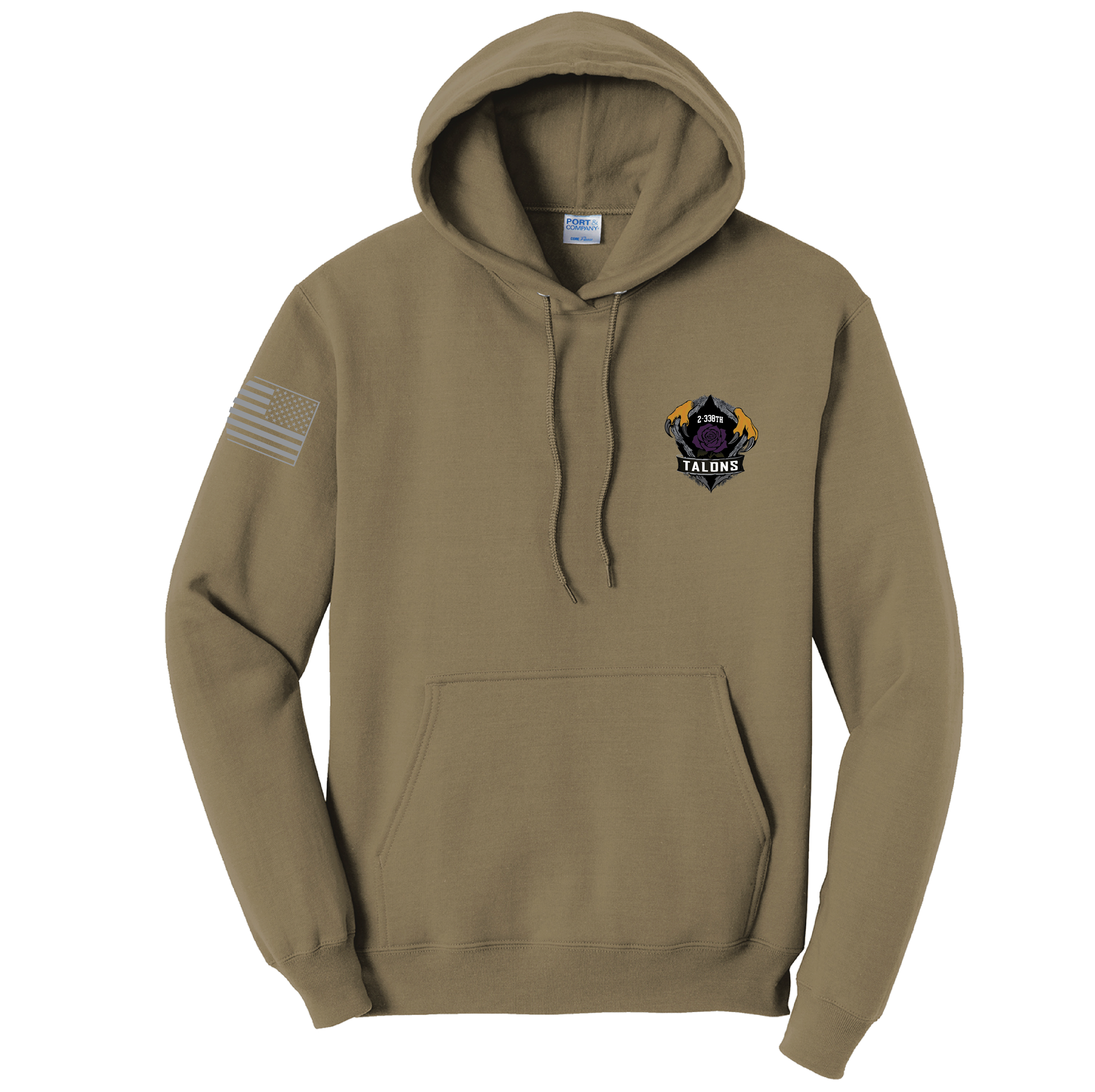 (2-338TH TSBN) - PC78H  Port & Co™ Core Fleece Pullover Hooded Sweatshirt - Coyote