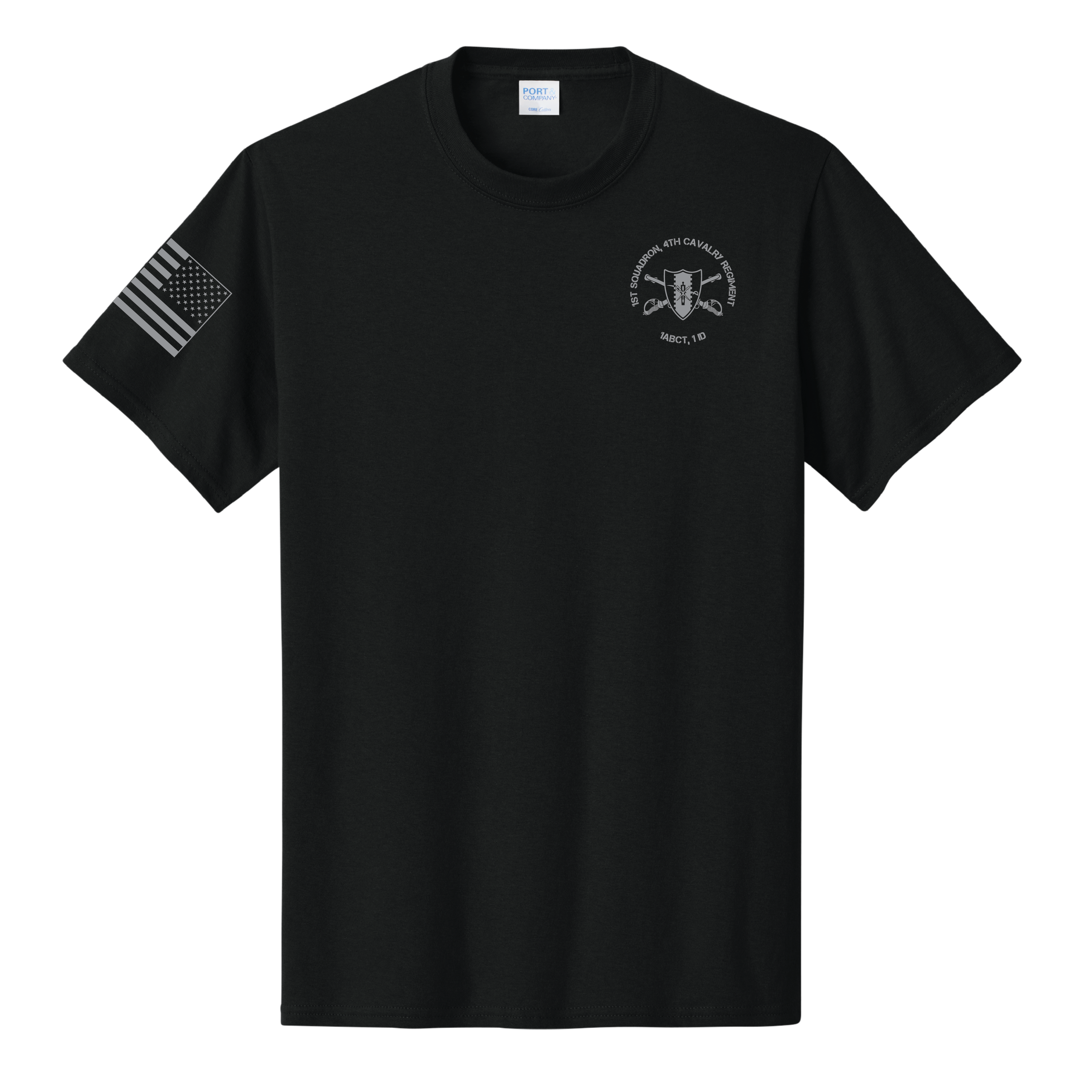 (1-4 CAV) - PC54 Port & Company® Core Cotton Tee - BLACK