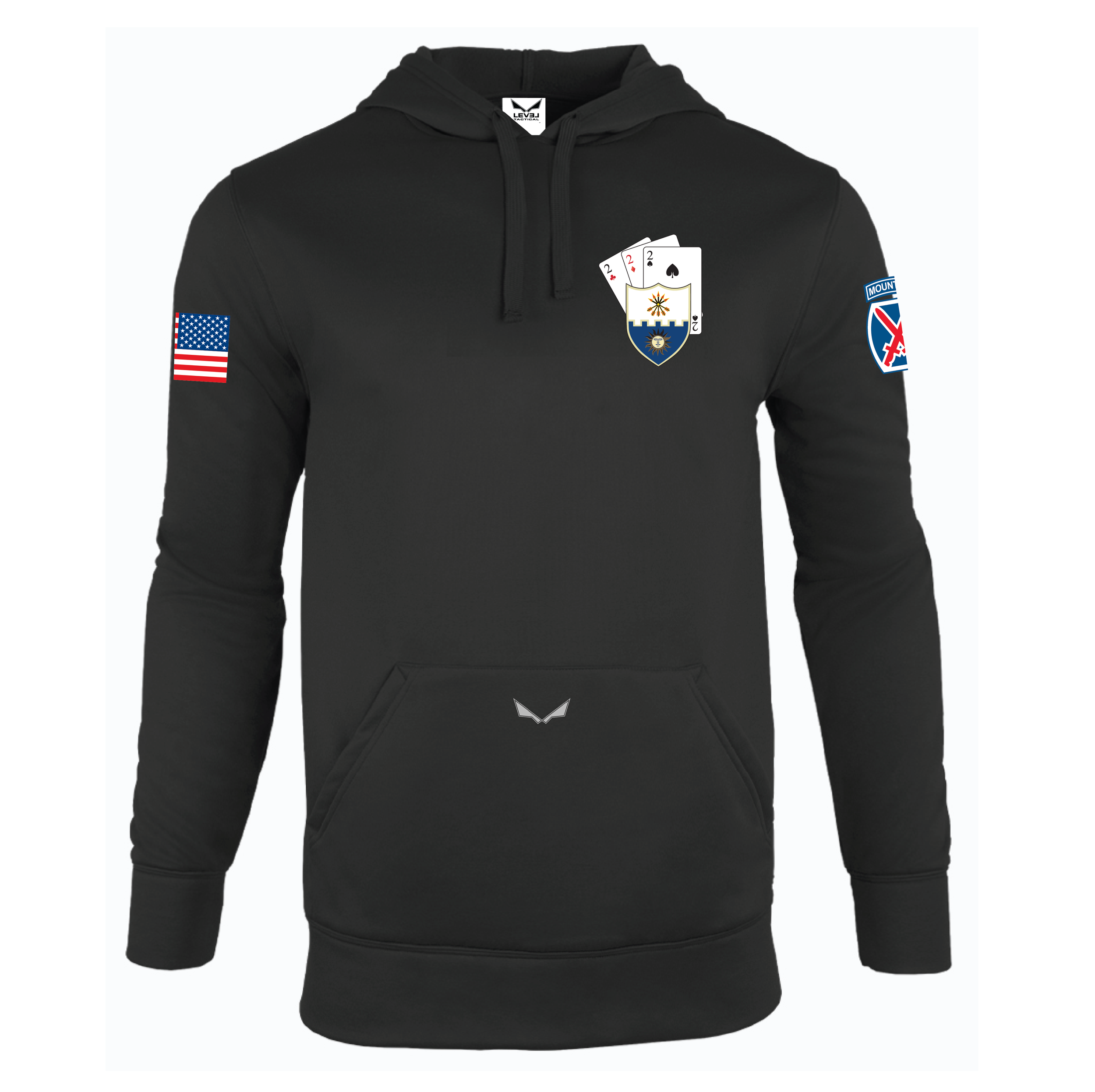 (A CO. - ANVIL, 2-22 INF) - 01-098 LEVEL Tactical™ "DRI-TEC™ Sport Hoodie - BLACK