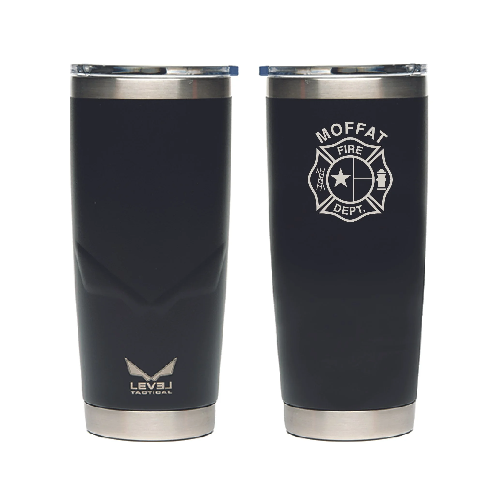 (MOFFAT FIRE DEPT) 01-068 LEVEL Tactical™ BOMBER - BLACK - 22oz Tumbler with Magneslide Lid