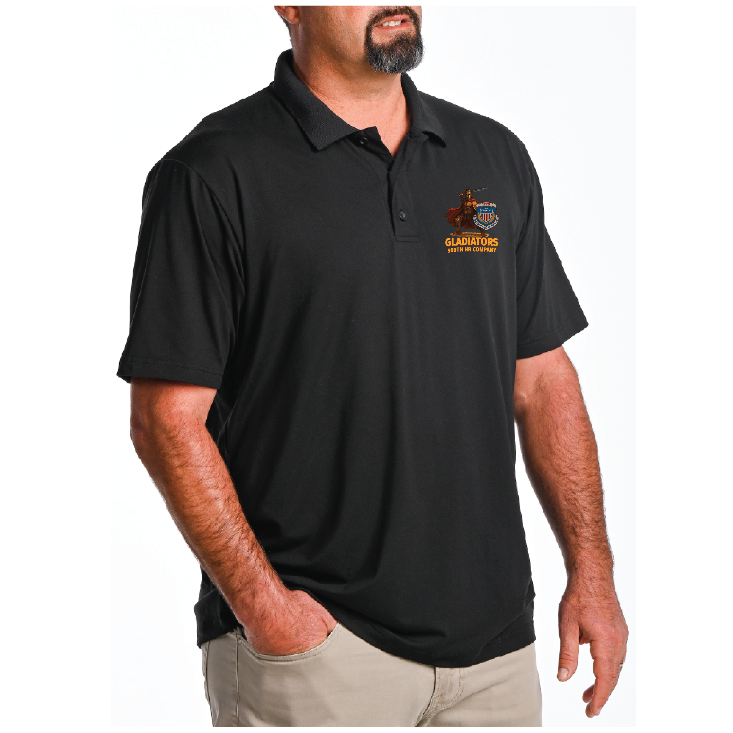 (569TH HR CO.) - 01-085 LEVEL Tactical™ Golf Polo - Black