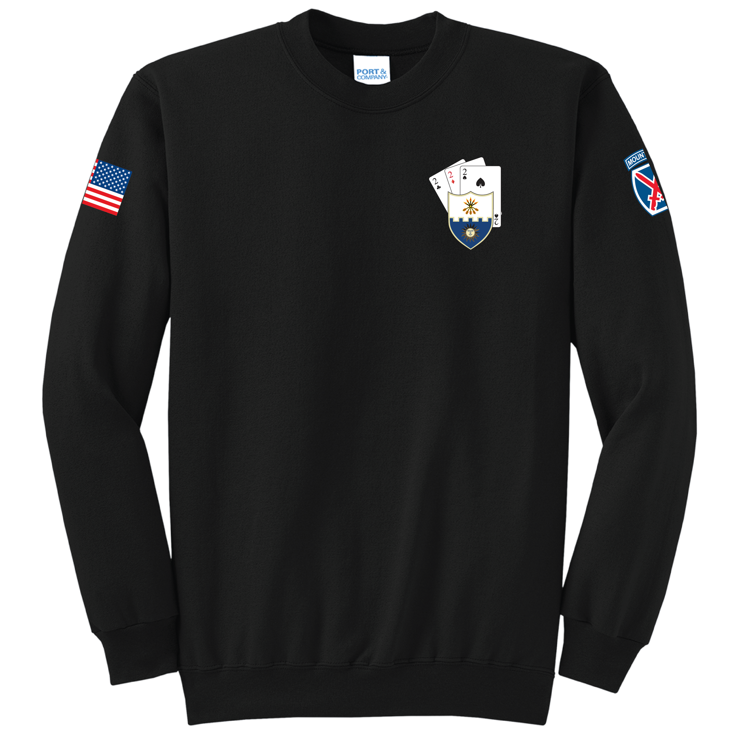 (A CO. - ANVIL, 2-22 INF) - PC78 Port & Company® Core Fleece Pullover Sweatshirt - BLACK