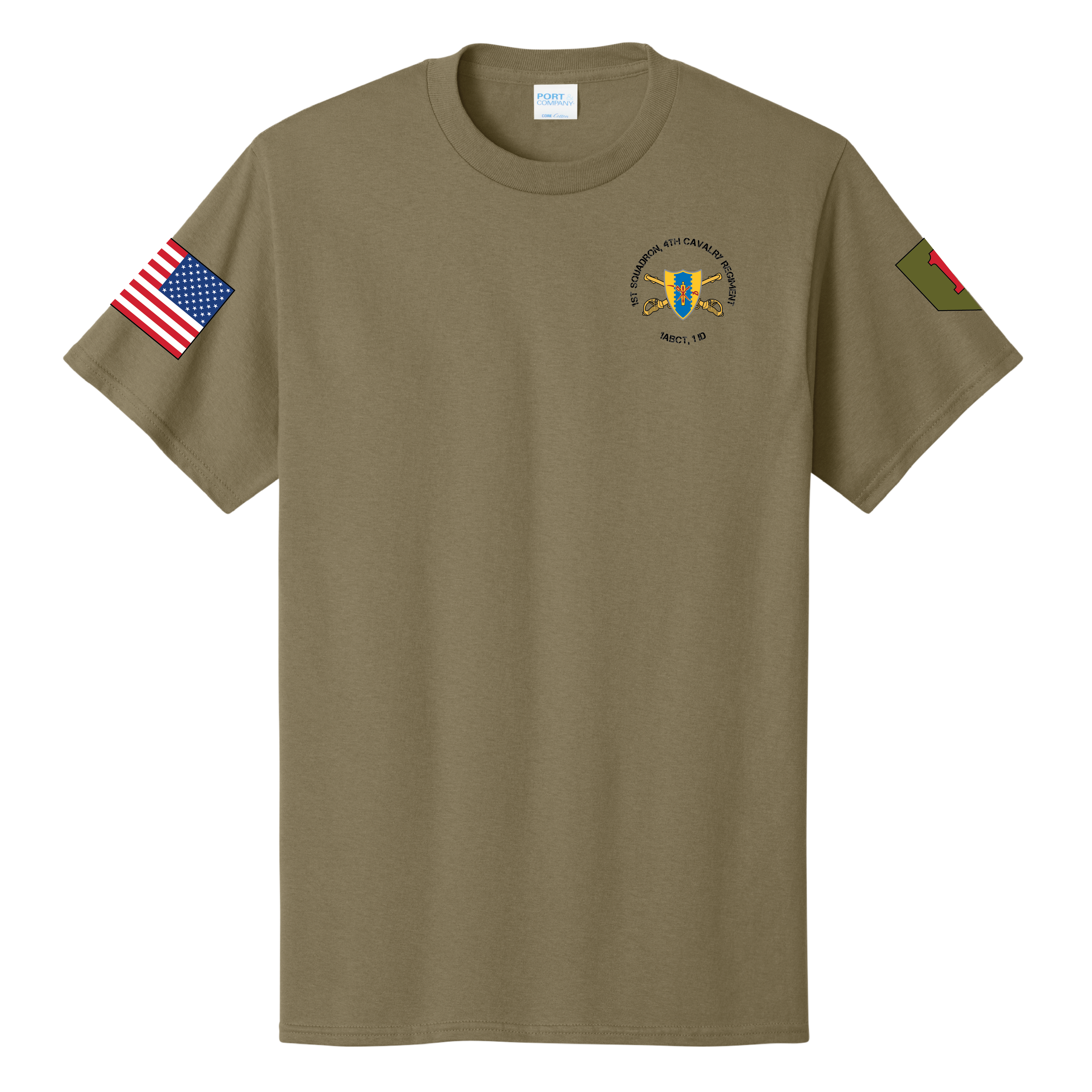 (1-4 CAV) - PC54 Port & Company® Core Cotton Tee - COYOTE