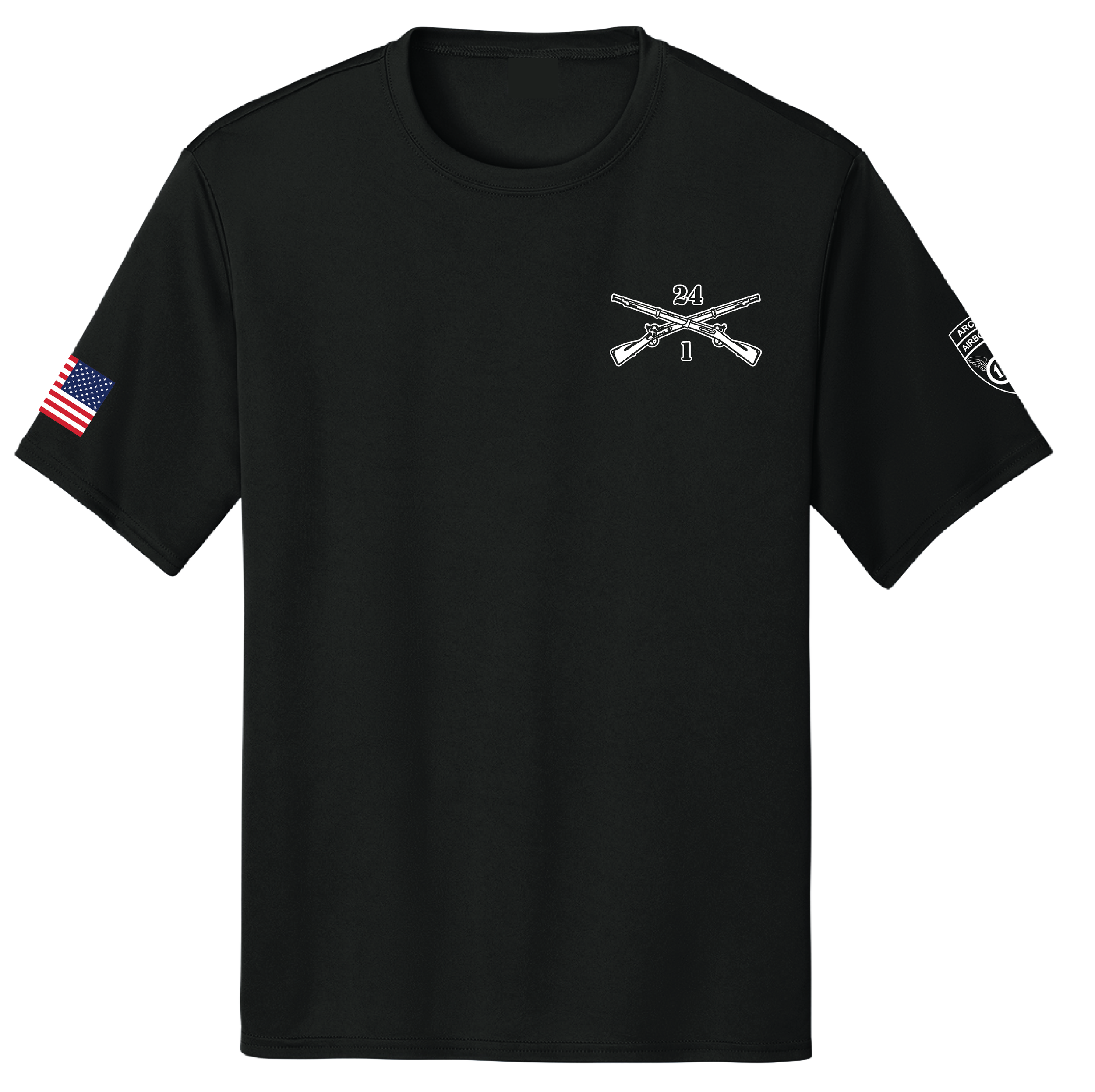 (HHC, 1-24TH IN REGT) - ST350 Sport-Tek® PosiCharge® Tee -BLACK