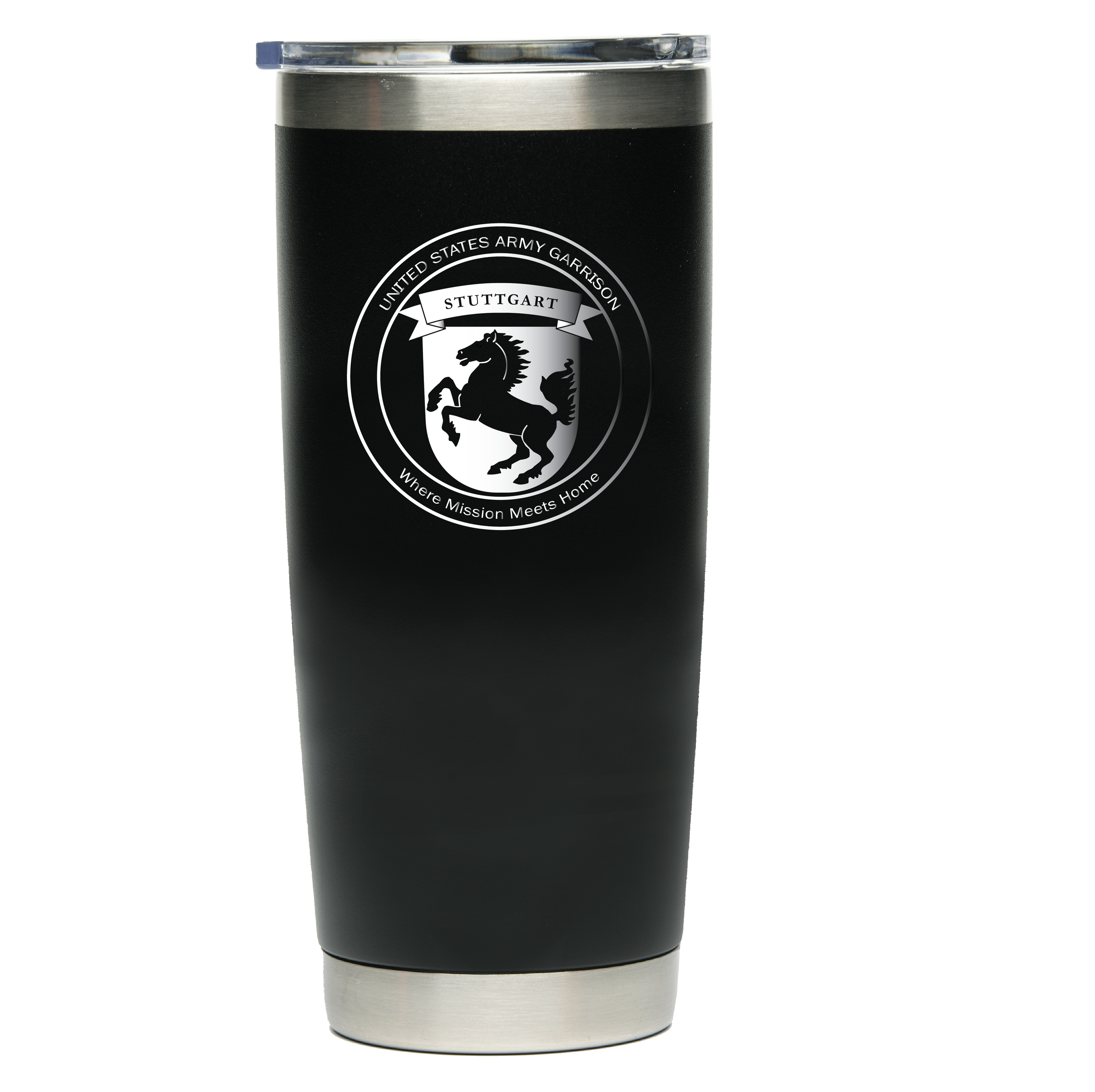 (USAG STUTTGART) - 01-068 LEVEL Tactical™ BOMBER - 22oz Tumbler with Magneslide Lid - BLACK