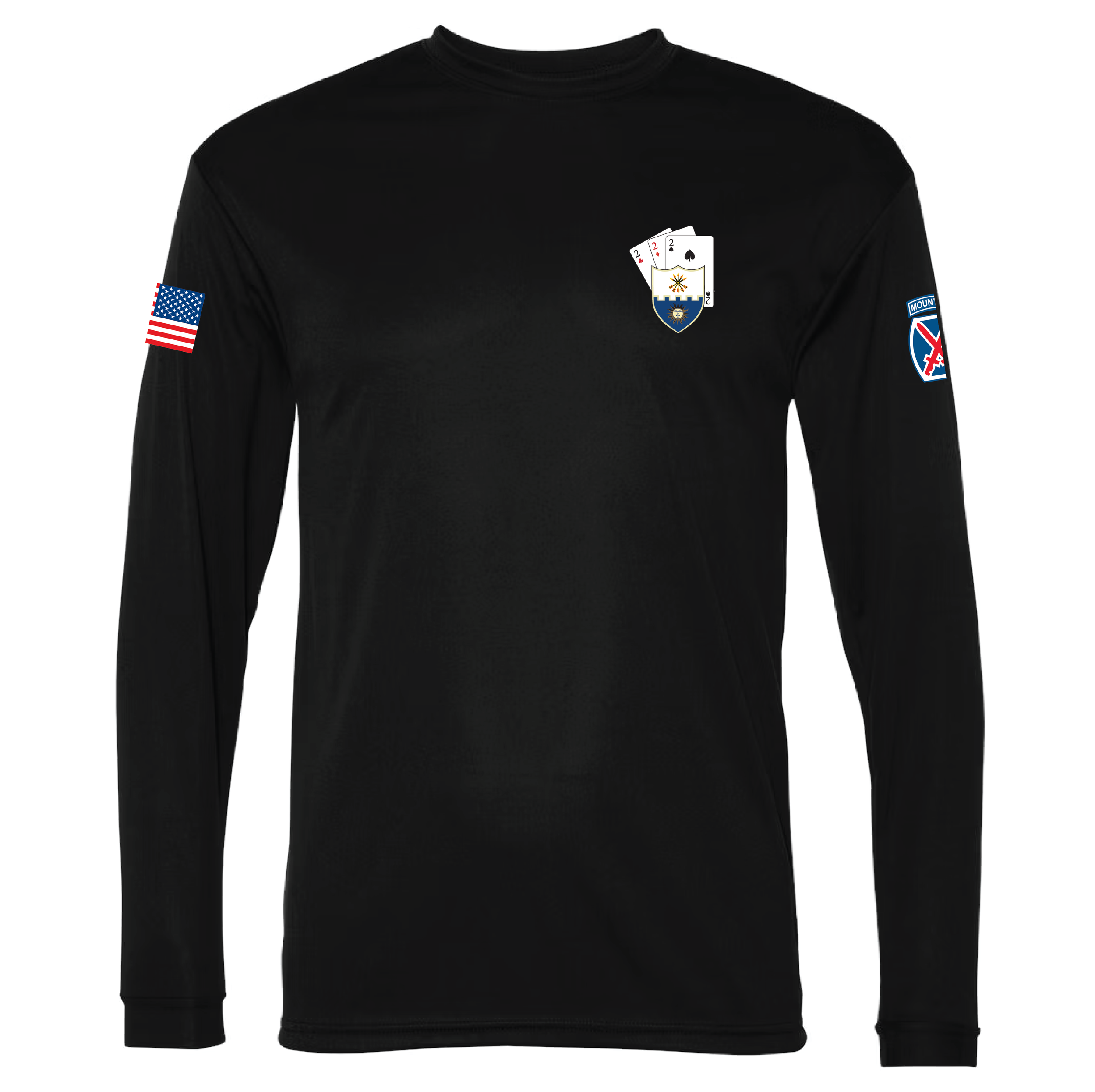 (C CO. - CHAOS, 2-22 INF) - PC54LS Port & Company® Long Sleeve Tee - BLACK