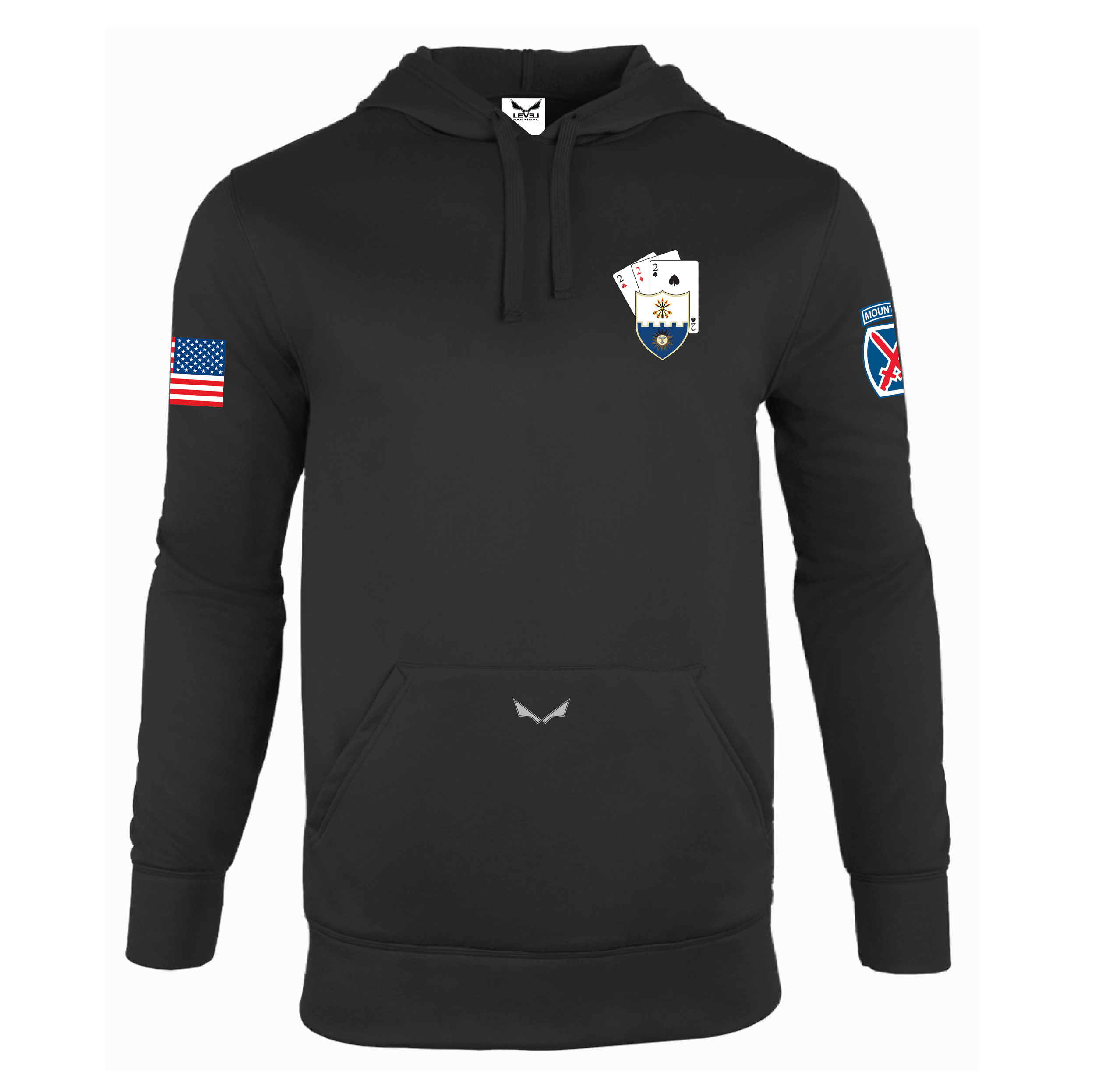 (B CO. - BUSHMASTER, 2-22 INF) - 01-098 LEVEL Tactical™ "DRI-TEC™ Sport Hoodie - BLACK
