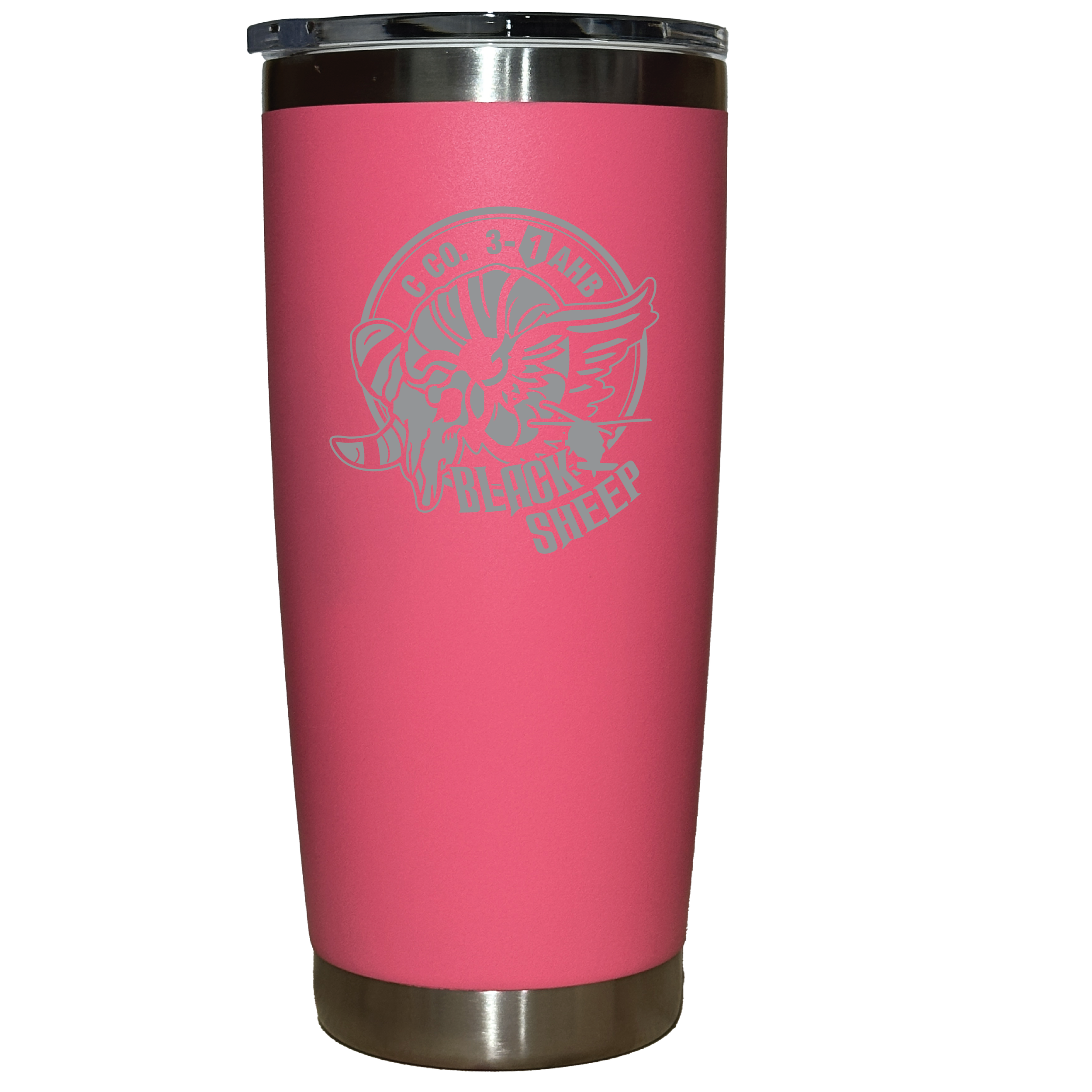 (BLACKSHEEP CO., 3-1 AHB) - 01-090 LEVEL Tactical™ BOMBER - PINK - 22oz Tumbler with Magneslide Lid