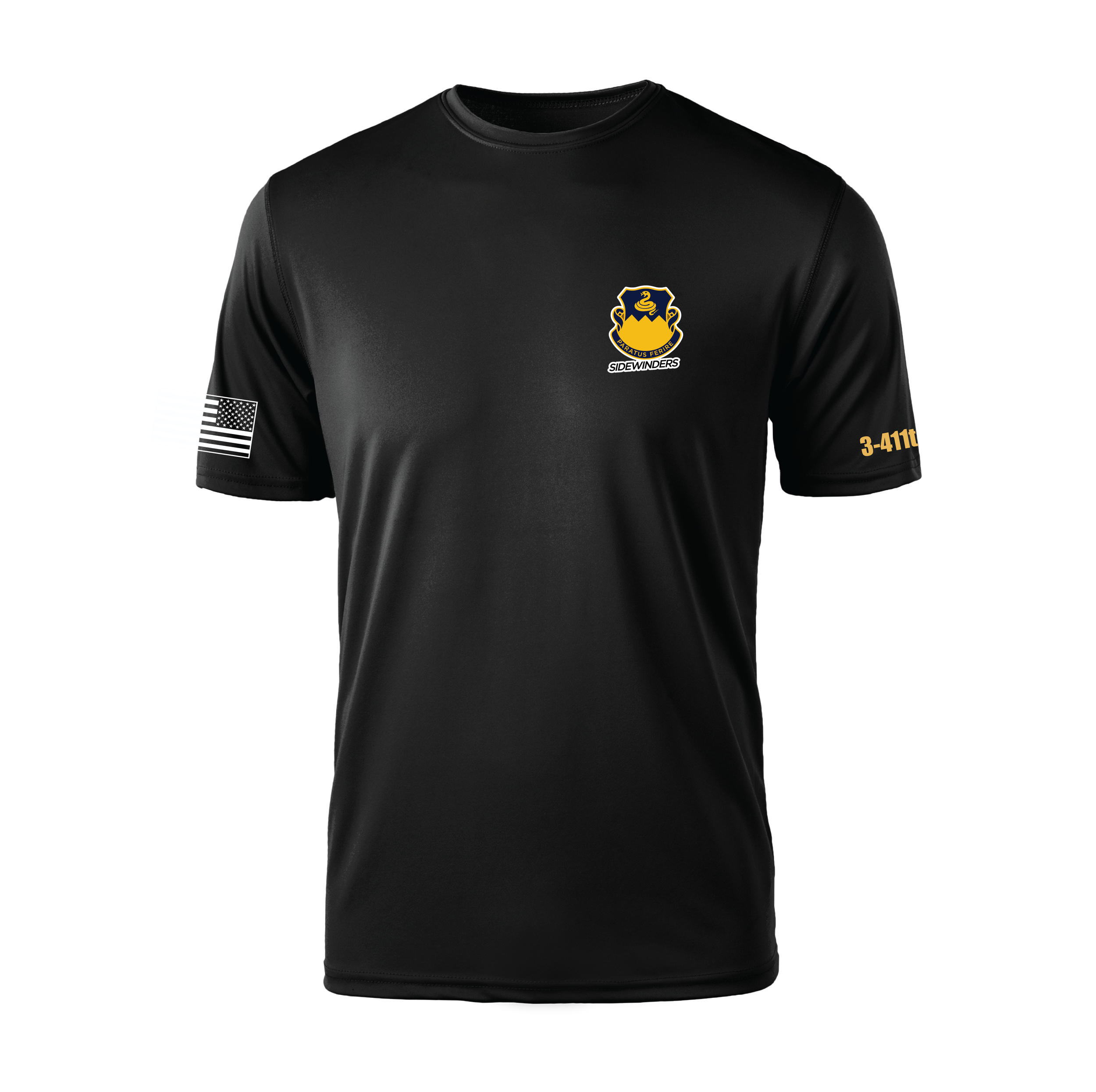 (3-411TH LSBN) - ST350 Sport-Tek® PosiCharge® Competitor™ Tee - BLACK (READY TO STRIKE)