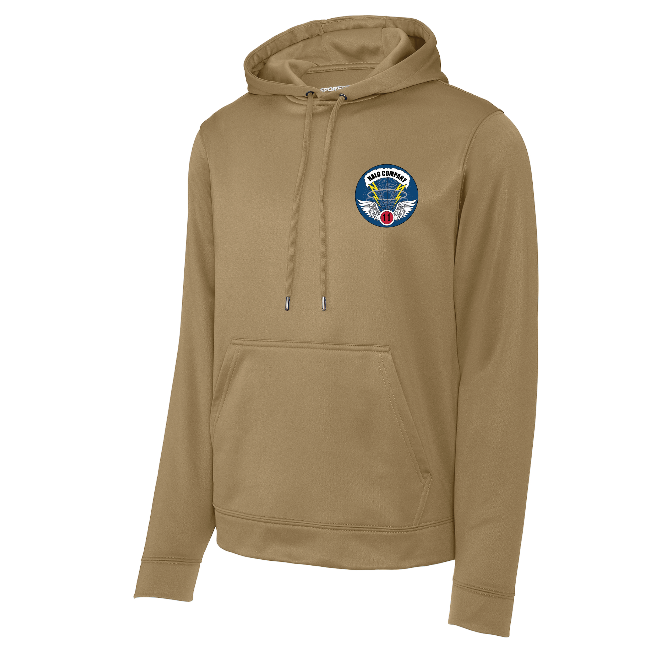 (HALO CO., 11TH ABN DIV) - F244 Sport-Tek® Sport-Wick® Fleece Hooded Pullover - COYOTE