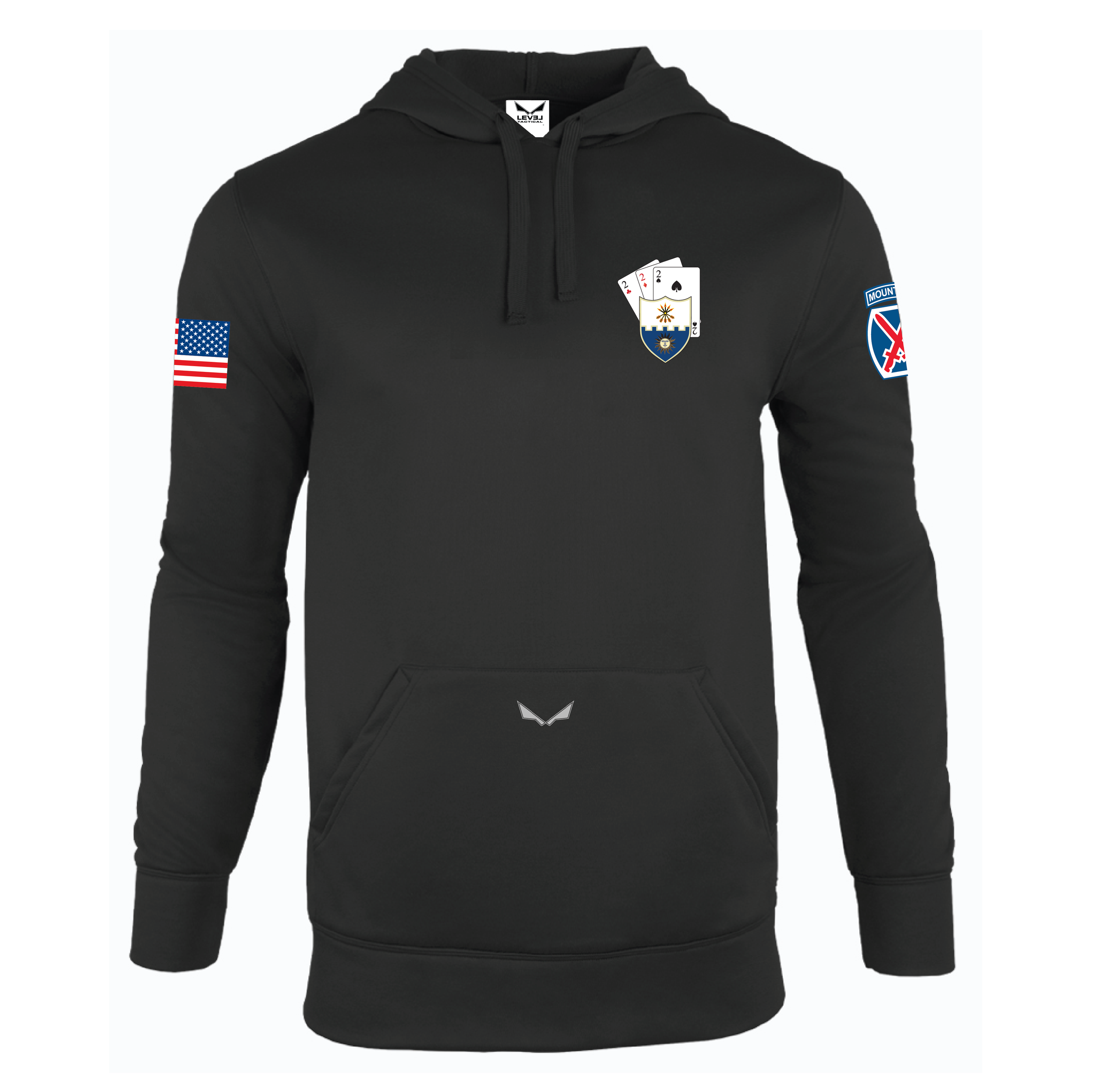 (293rd SIG - SPARTANS, 2-22 INF) - 01-098 LEVEL Tactical™ "DRI-TEC™ Sport Hoodie - BLACK