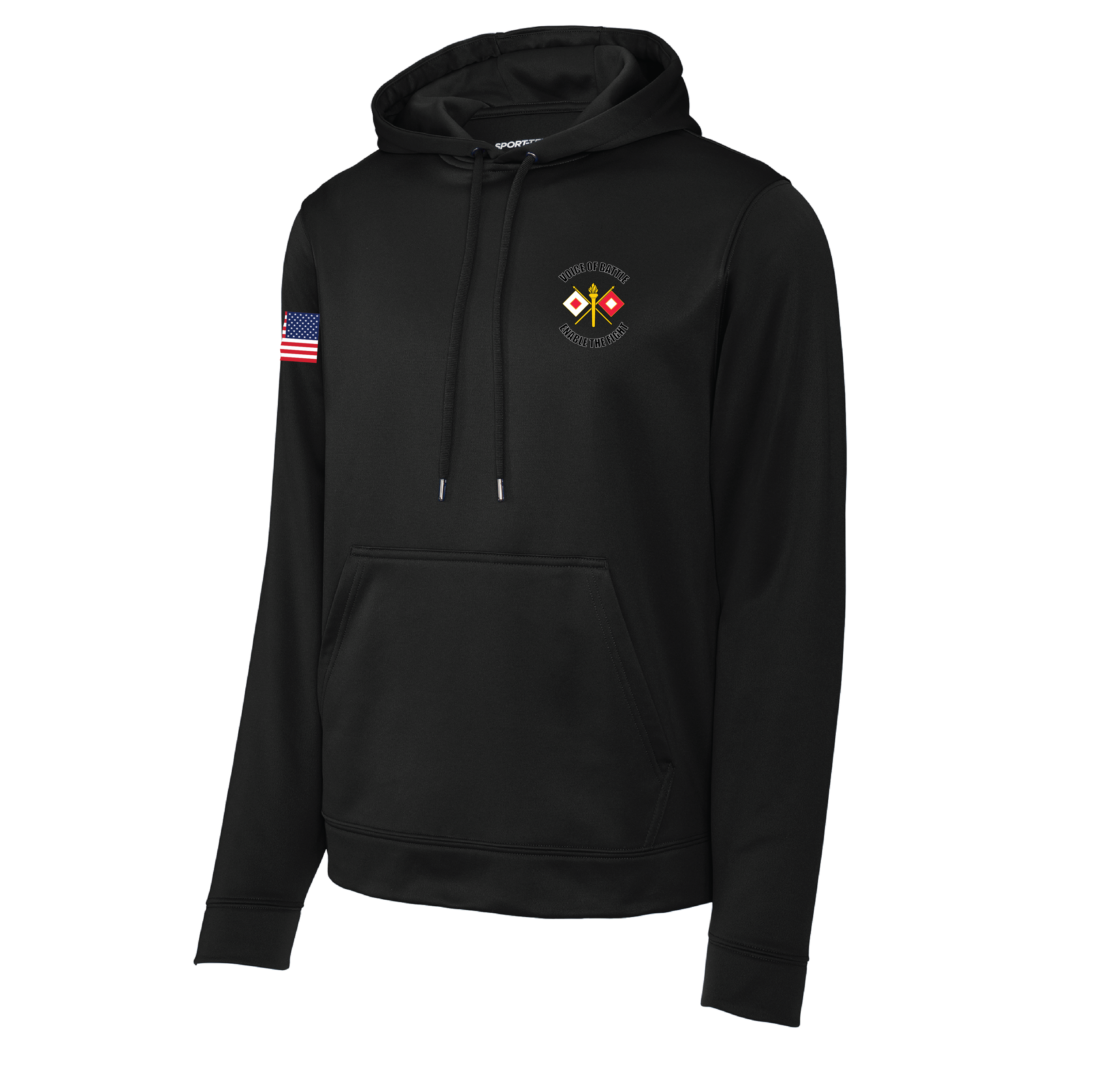 (504TH BSC) - F244 - Sport-Tek™ Fleece Hooded Pullover - BLACK