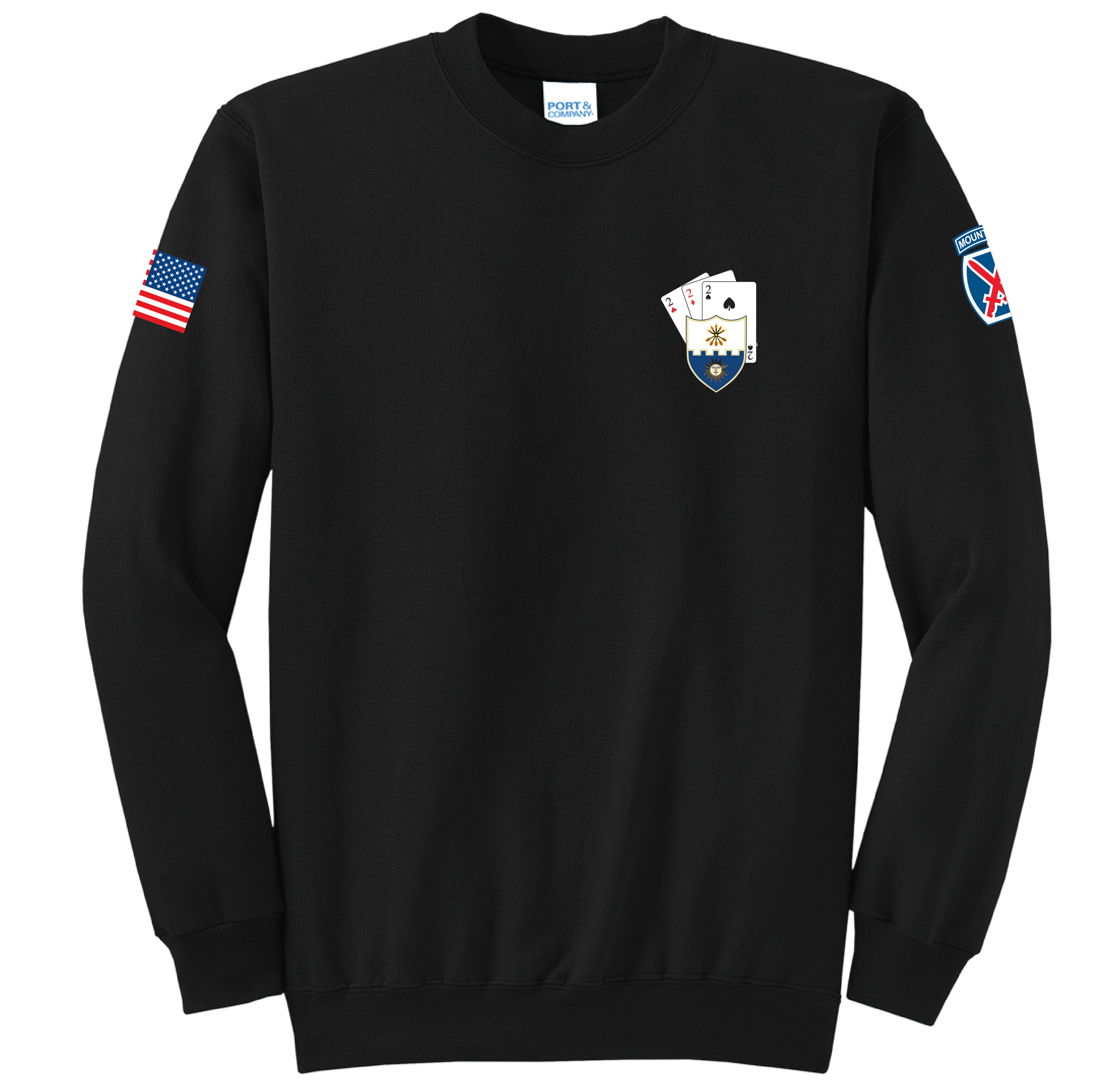 (C CO. - CHAOS, 2-22 INF) - PC78 Port & Company® Core Fleece Pullover Sweatshirt - BLACK