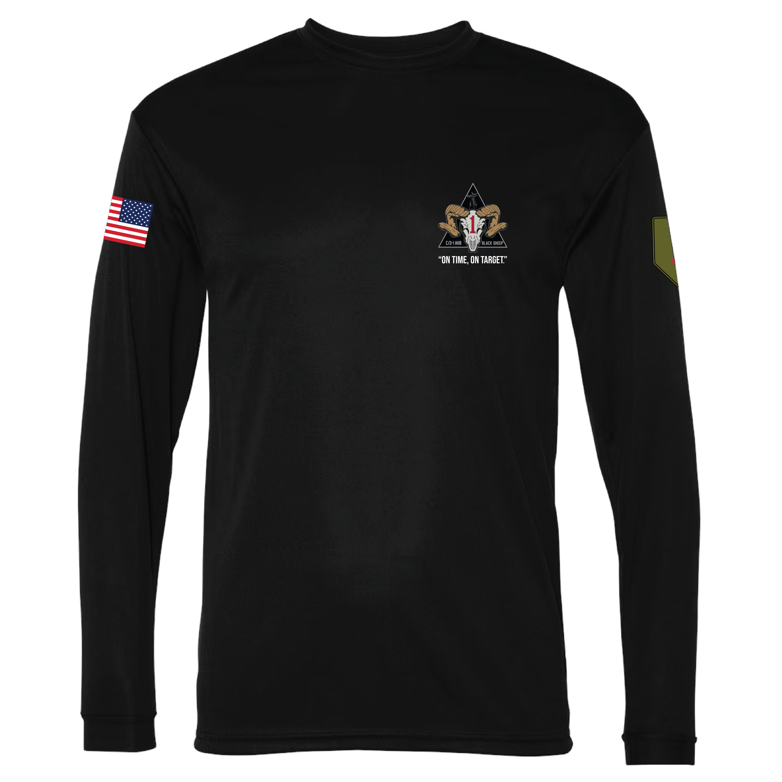 (BLACKSHEEP CO., 3-1 AHB) - ST350LS  Sport-Tek® BLACK Long Sleeve PosiCharge® Competitor™ Tee