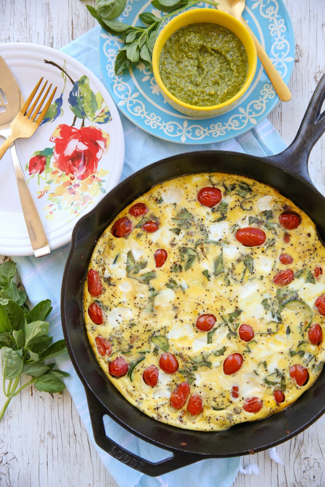 Zucchini Caprese Frittata