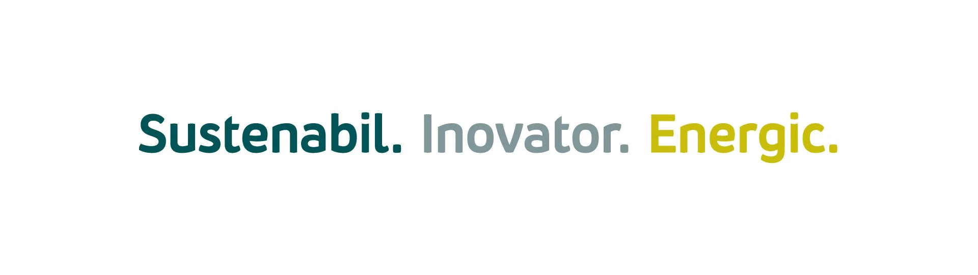 Entera with the words sustainability, innovation and energy highlighted in teal and yellow.