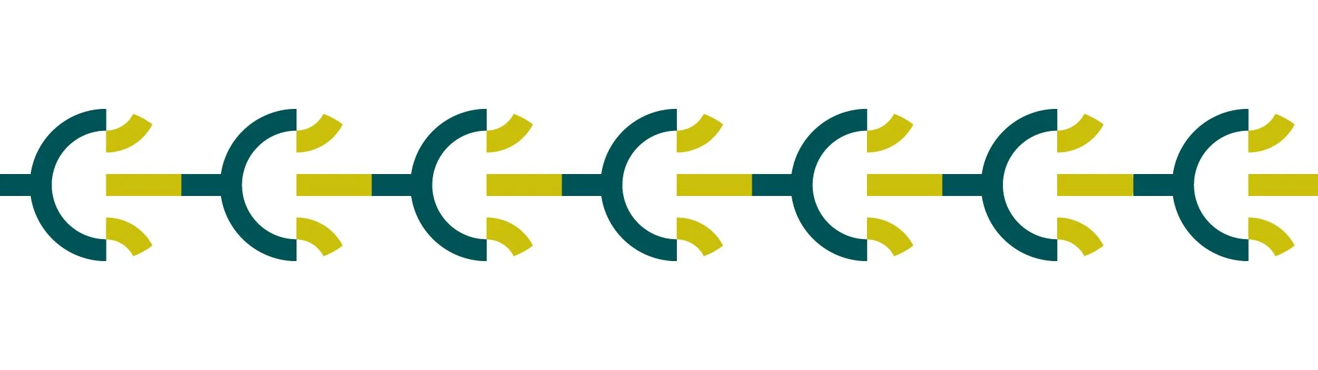 Repeating Entera graphic motif combining teal and yellow geometric energy symbols in a horizontal sequence.