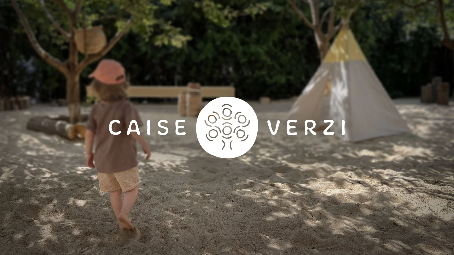 Caise Verzi brand identity in the outdoor play garden in Bucharest