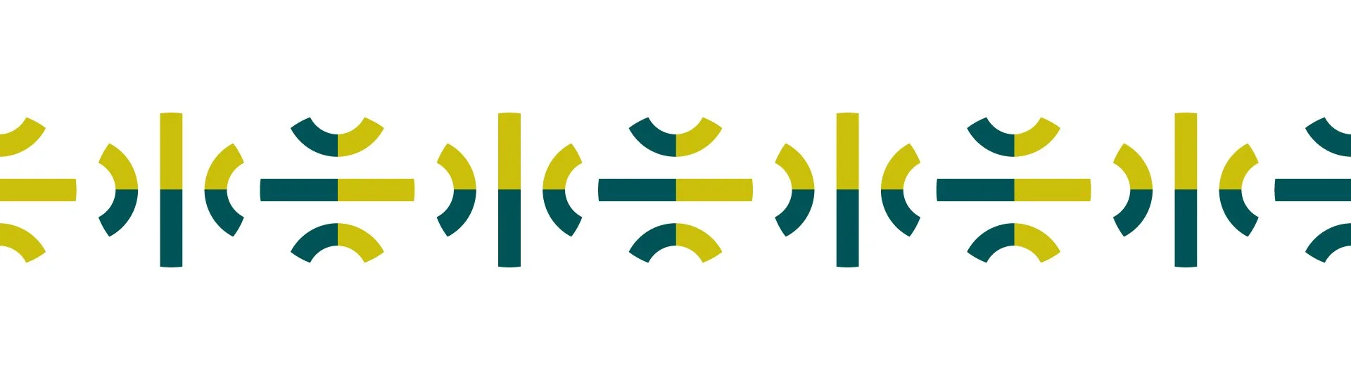 Extended Entera brand pattern featuring repeated teal and yellow geometric shapes inspired by the energy symbol.