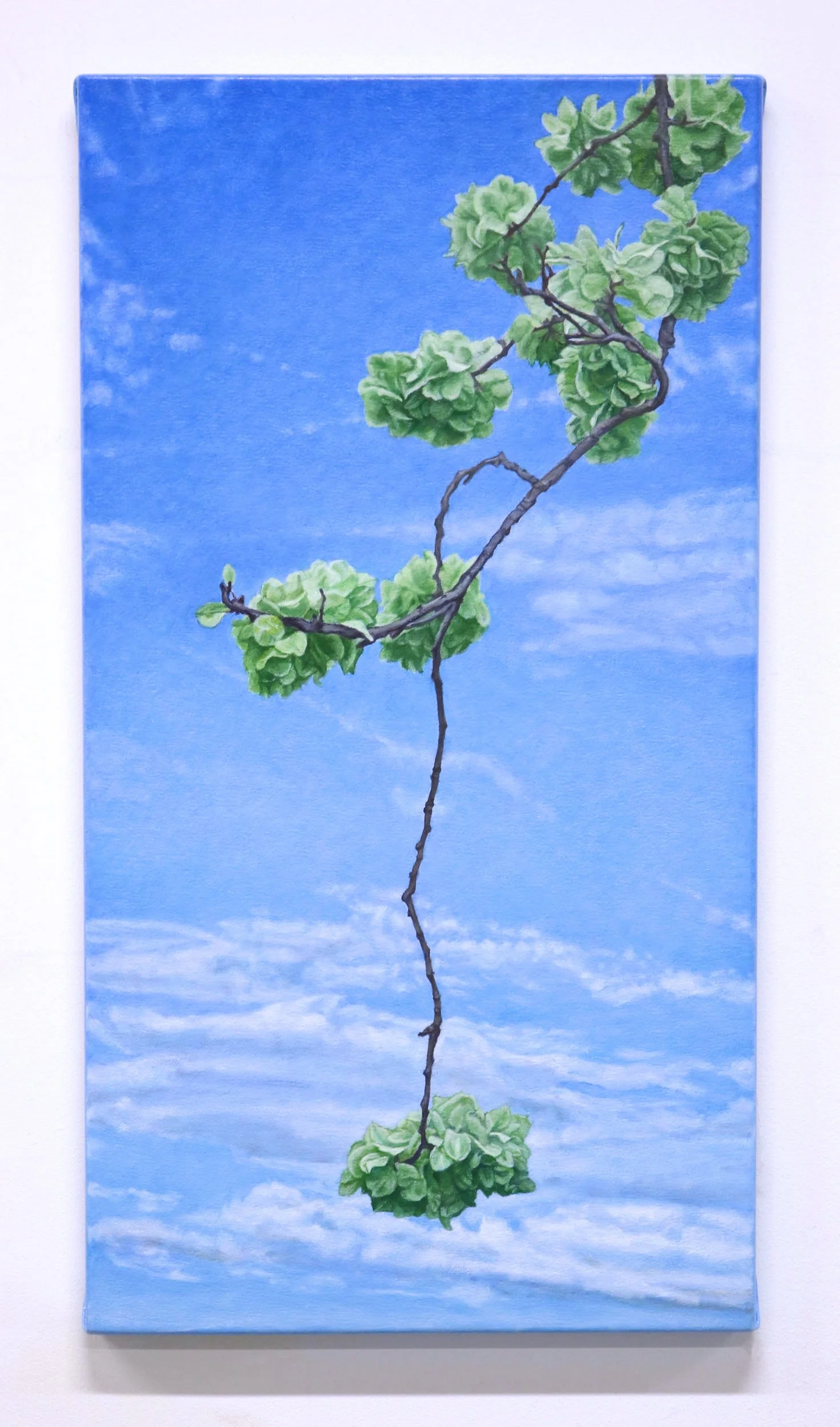 'Sky with Green 3', oil on canvas, 35 x 65 cm