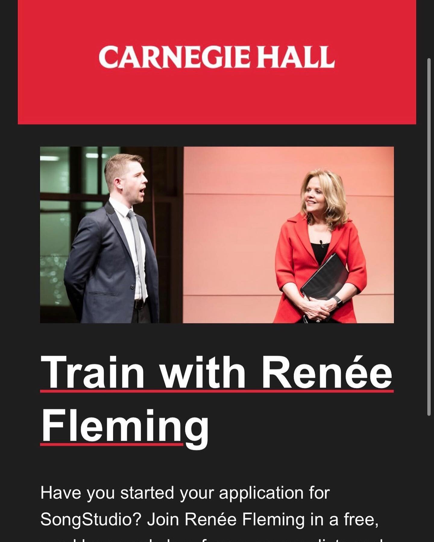 A friend sent this to me and it made me feel so special to relive the moments of @reneeflemingmusic &lsquo;s Song Studio at @carnegiehall, working with @graciefrancispiano! 
A LOT of amazing opportunities have happened this year since doing this prog