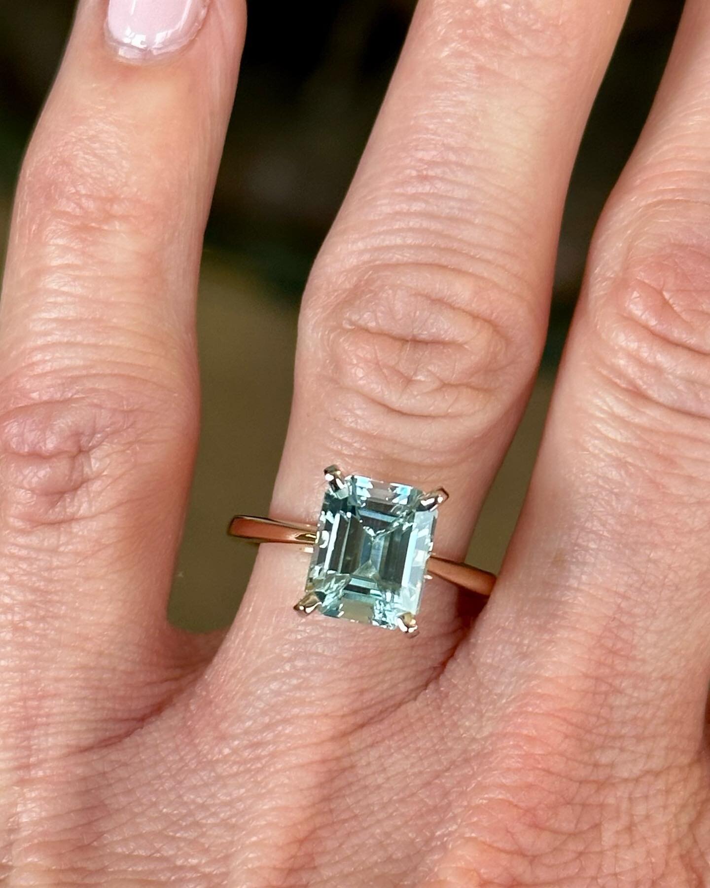 New Custom 3.21ct Aquamarine ring&hellip; just in time for March #marchbirthstone #aquamarine #colorengagementring