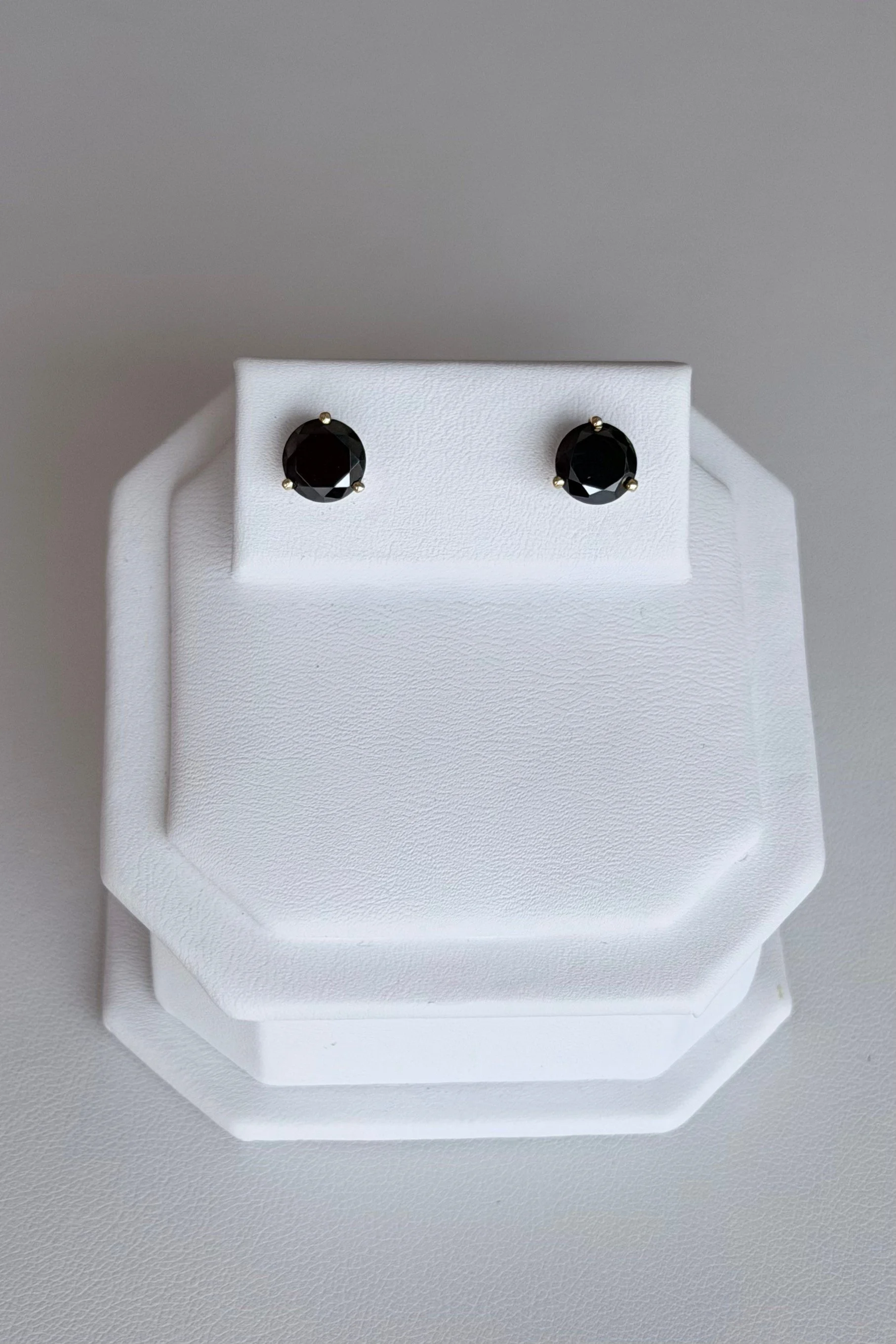 14K YELLOW GOLD 1.95 CT BLACK DIAMOND MARTINI STUD EARRINGS