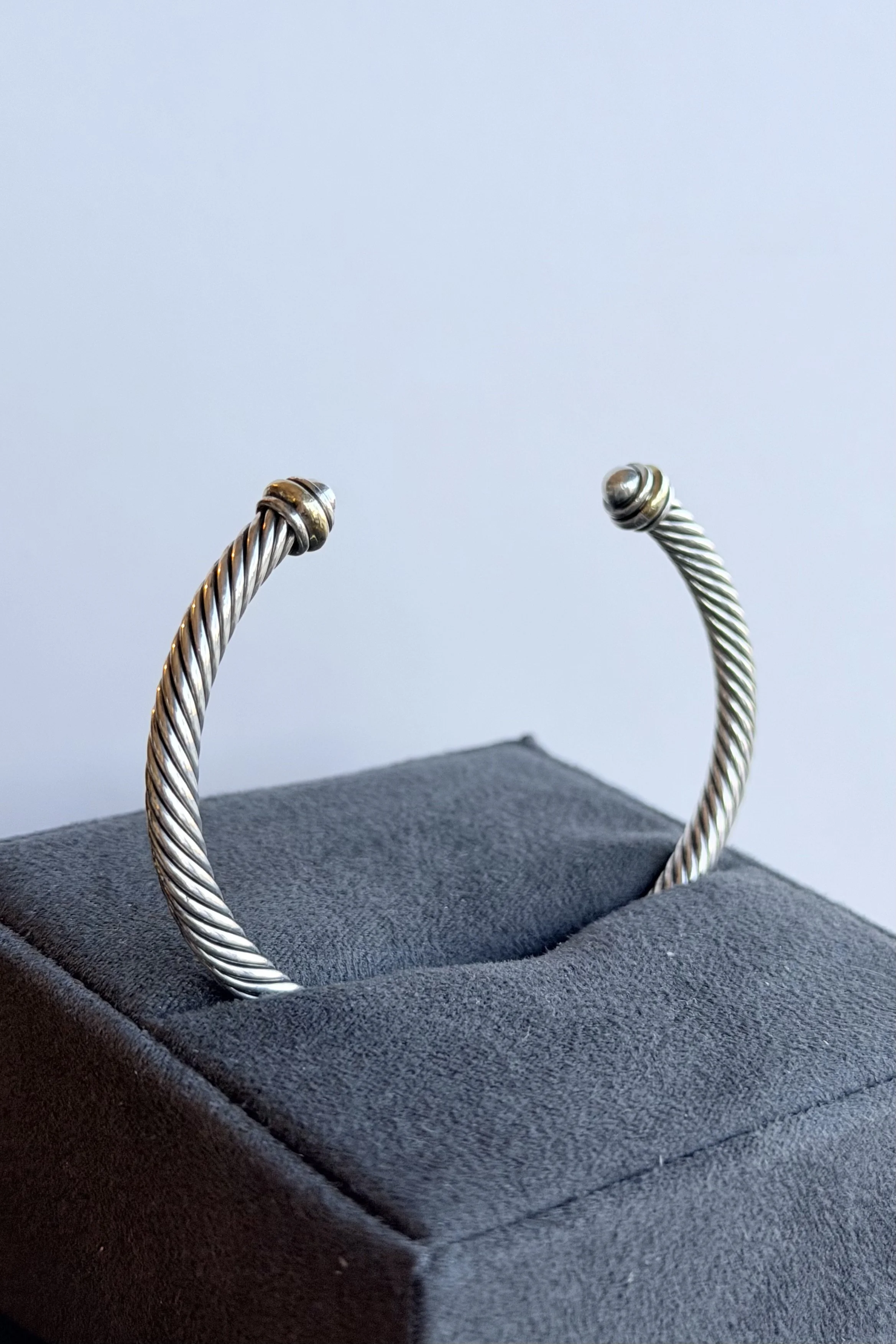 DAVID YURMAN CLASSIC CABLE BRACELET STERLING SILVER WITH 18K YELLOW GOLD