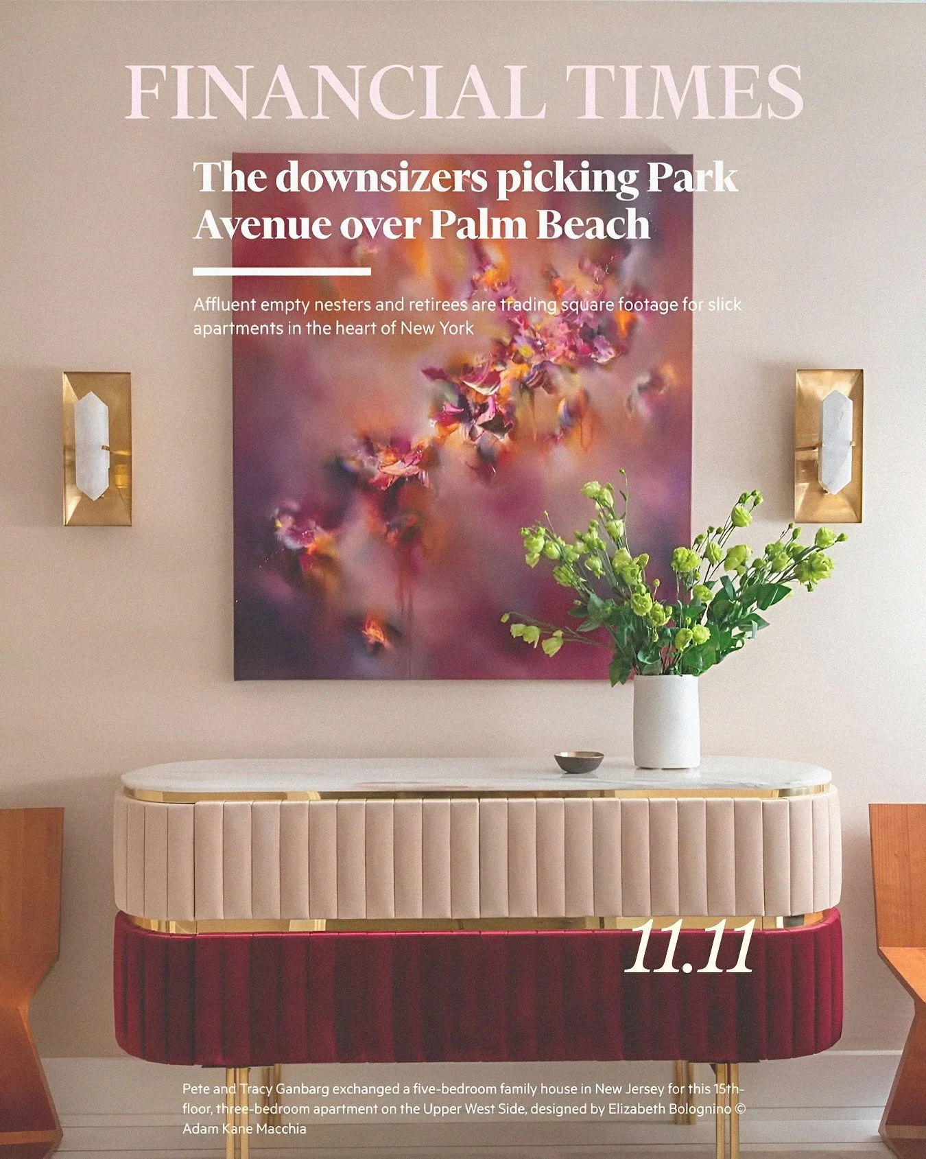 Excited to be featured in the @financialtimes @ft_houseandhome today! 🗞️

When my clients Pete &amp; Tracy Ganbarg were ready for their next chapter, downsizing from the New Jersey home where they raised their two daughters into a three-bedroom apar