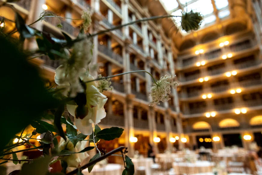 Linda and Peter at the Peabody Library // Baltimore