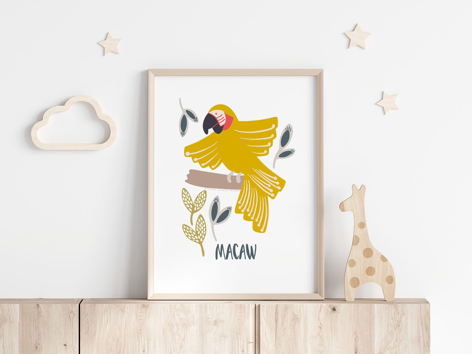 Macaw Nursery Print