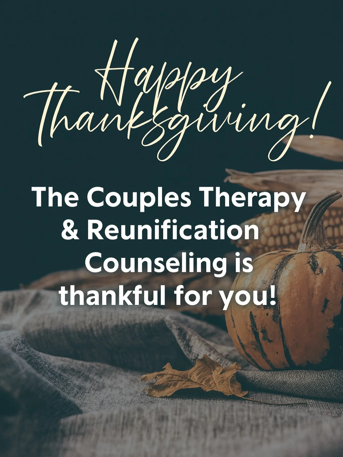 Today we pause to honor connection, gratitude, and the healing power of family.
At The Couples Therapy &amp; Reunification Counseling, we are truly thankful for every heart that walks through our doors for your courage, your trust, and your commitmen
