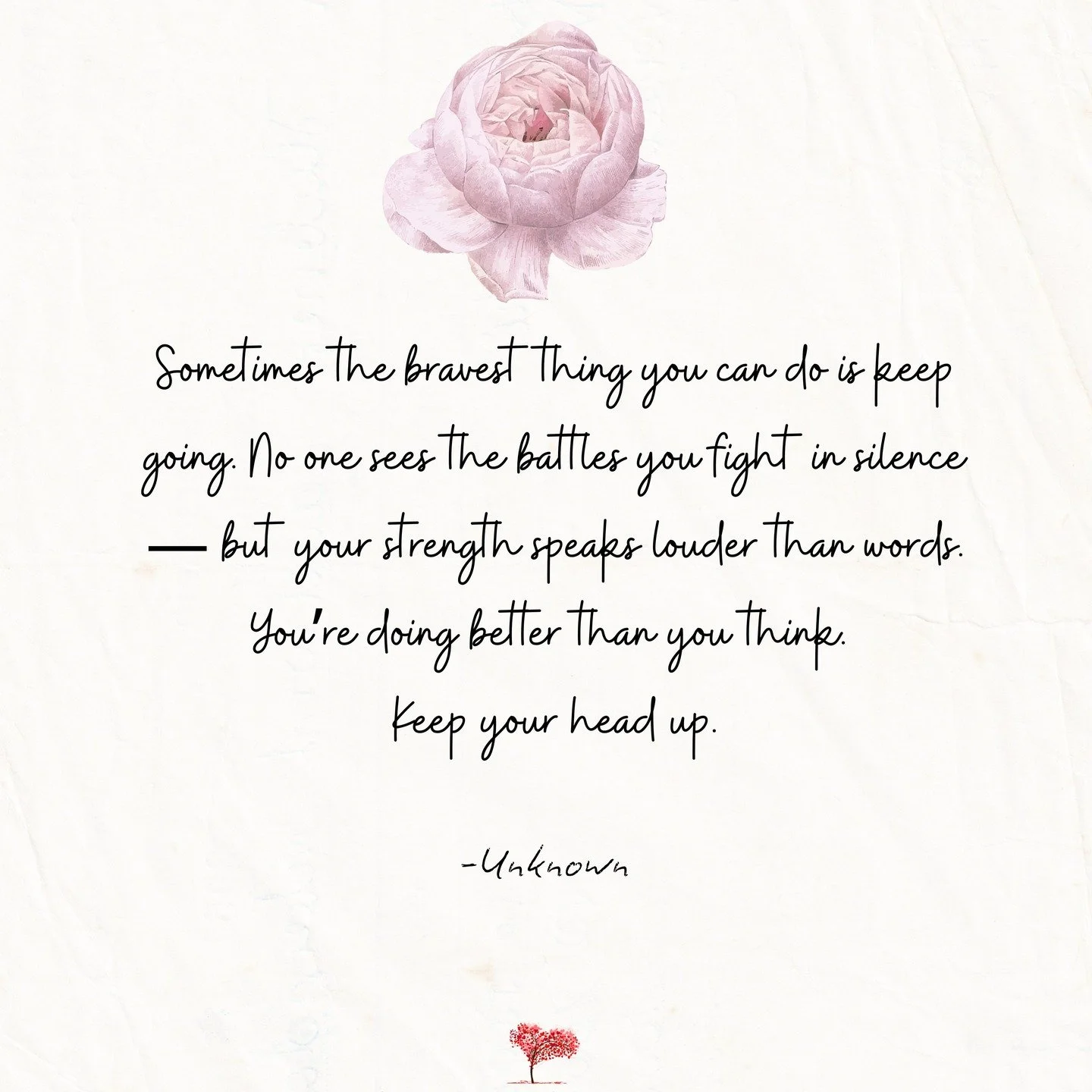 A gentle reminder: even the strength no one sees still matters. You&rsquo;re doing better than you think. 🌸

#MentalHealthMatters #GentleReminder #TherapySupport #EmotionalWellbeing #YouAreNotAlone #HealingJourney #Resilience #SelfCompassion #Mental