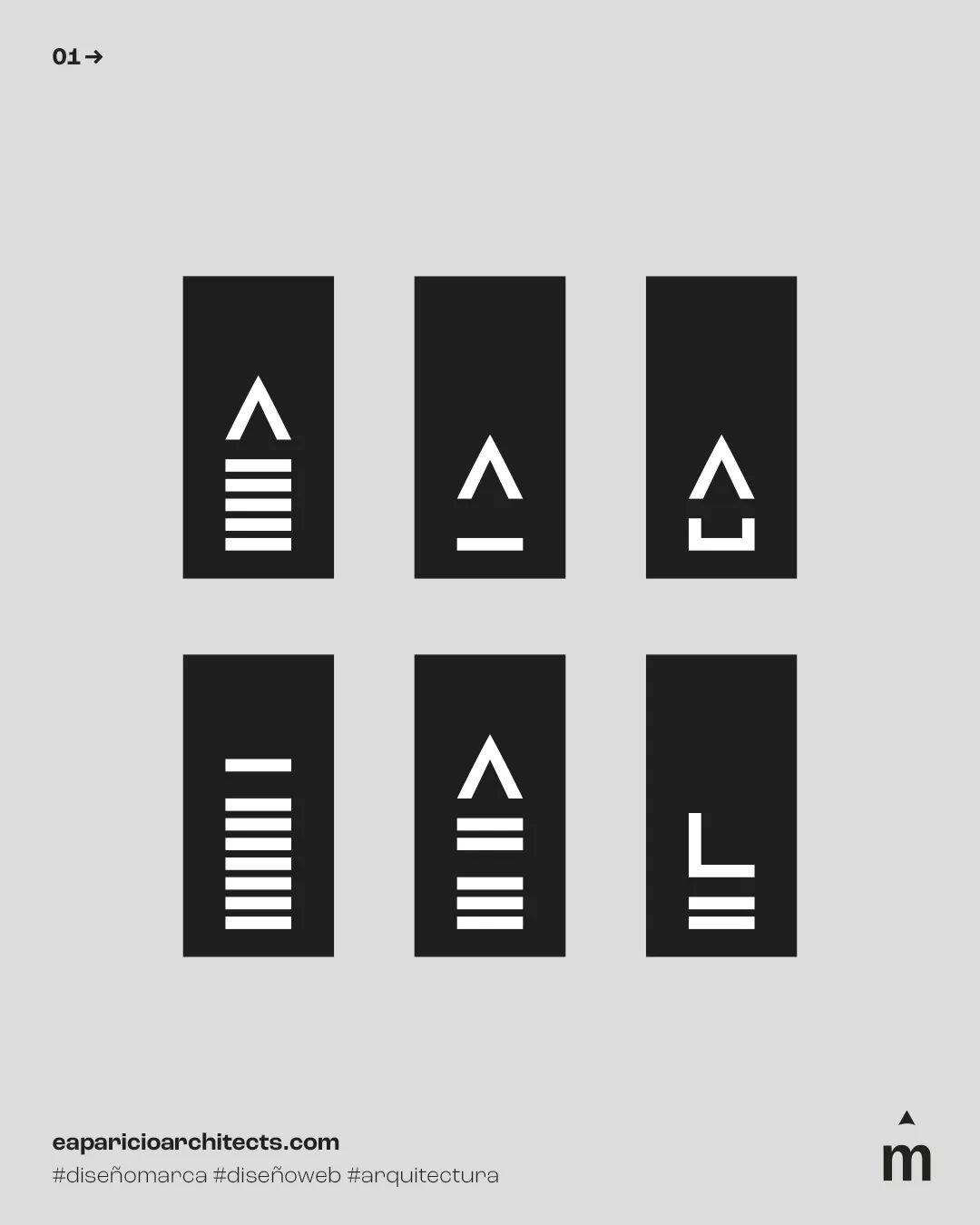 👉 PICTOGRAMAS/ partiendo del dise&ntilde;o del monograma del nuevo logo, cogimos los diferentes elementos que lo componen para reconstruir estos sencillos pictogramas que ilustran cada tipo de servicio. &iquest;A que molan?
. 
#BRANDING #DISE&Ntilde