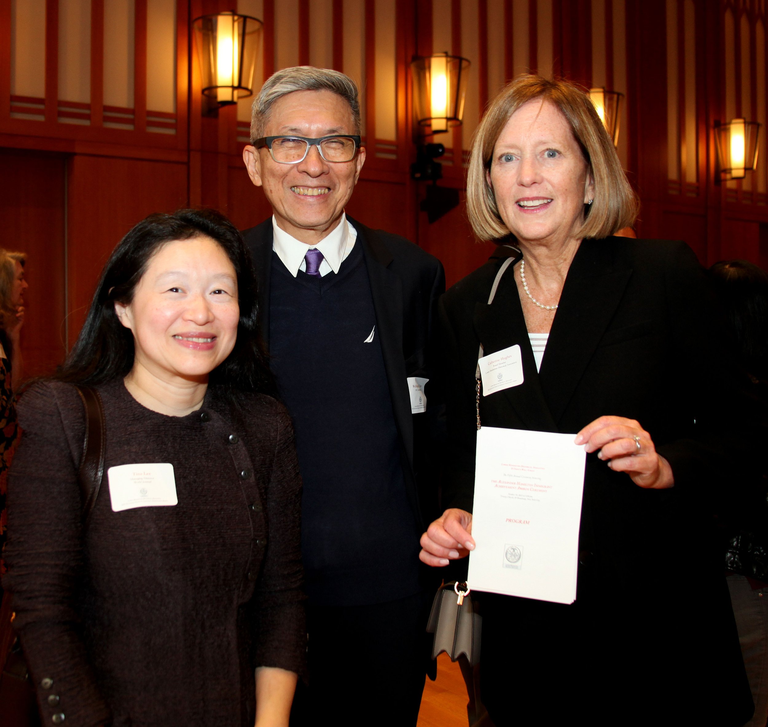   Tina Lee , Managing Director World Journal,  Wellington Z. Chen , Awardee, and  Catherine McVeigh Hughes  