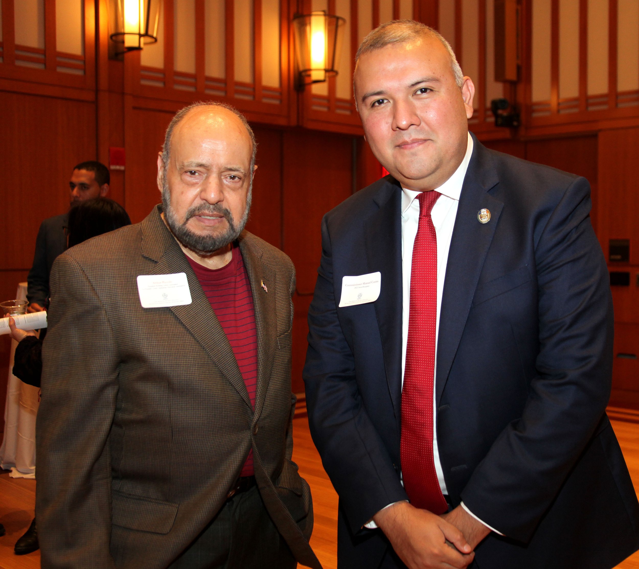   Arthur Piccolo , Co-Founder LMHA and Chairman Bowling Green Association with  Commissioner Manuel Castro , Mayor’s Office of Immigrant Affairs 