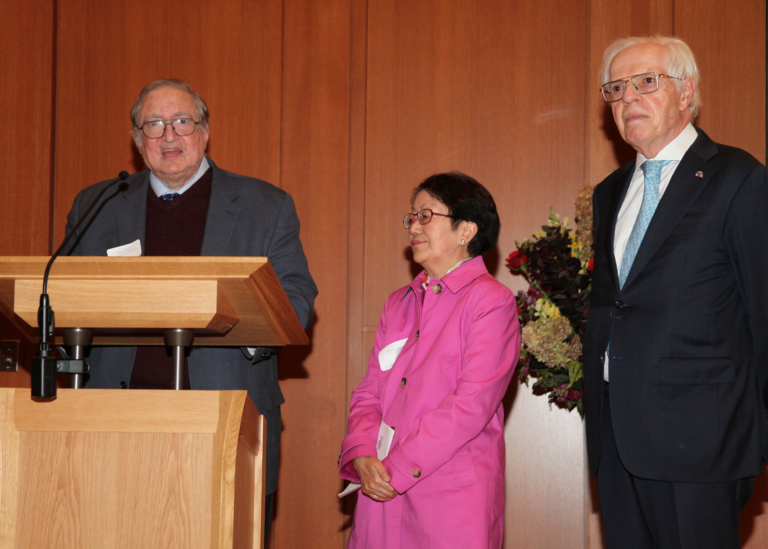   James S. Kaplan , Co-Founder and Chairman Lower Manhattan Historical Association, 2016 Awardee  Margaret Chin , former NY City Council Member, and  Jean Claude Gruffat , 2018 Awardee and Investment Banker 