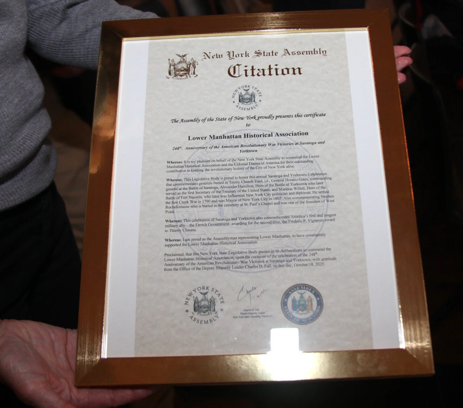 NY State Assembly Citation
