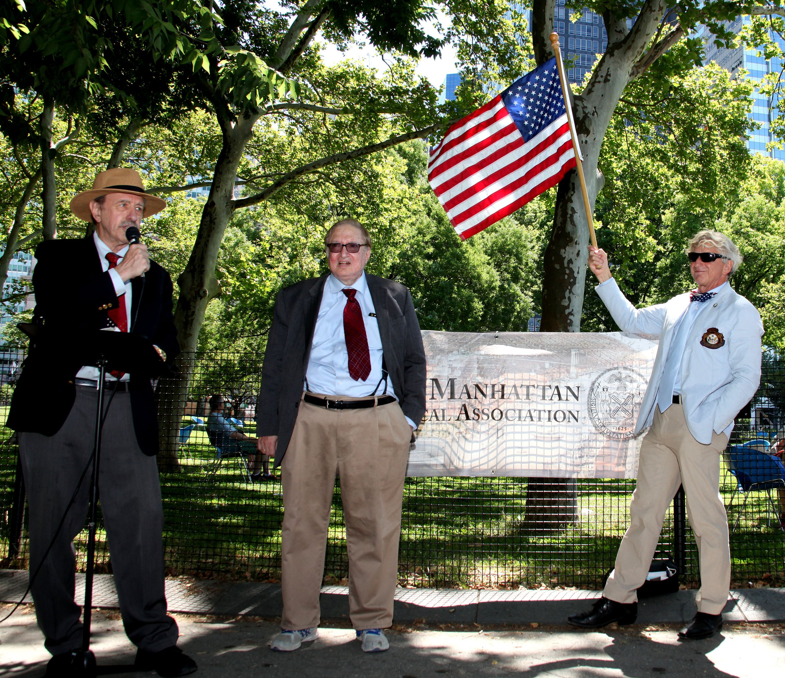 Left to right  Ambrose M. Richardson III, President Lower Manhattan Historical Association James S. Kaplan, Founder and Chairman, Lower Manhattan Historical Association