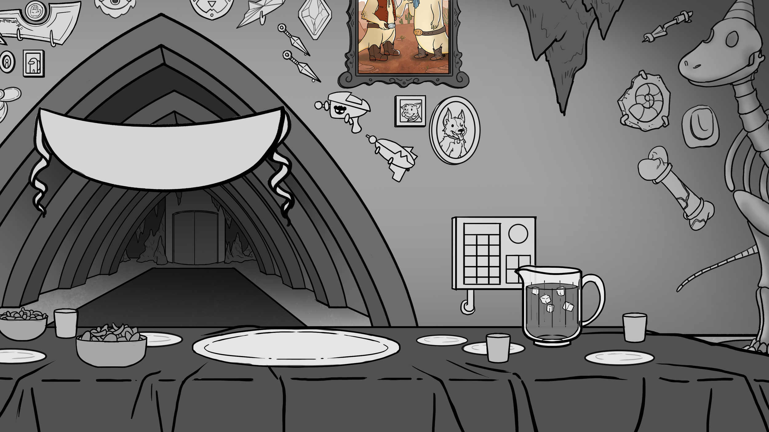 Greyscale Background for Superhero Base 05; Shelved; Photoshop, April 2024