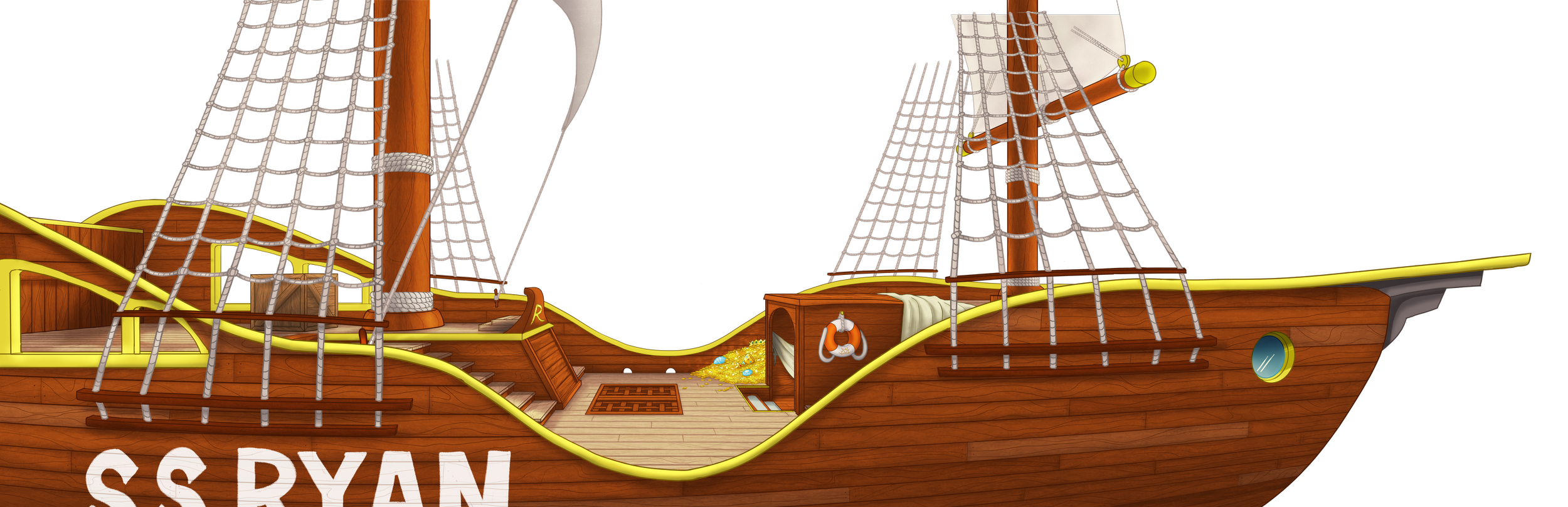 Panoramic Side of the S.S. Ryan, Digital, 2023