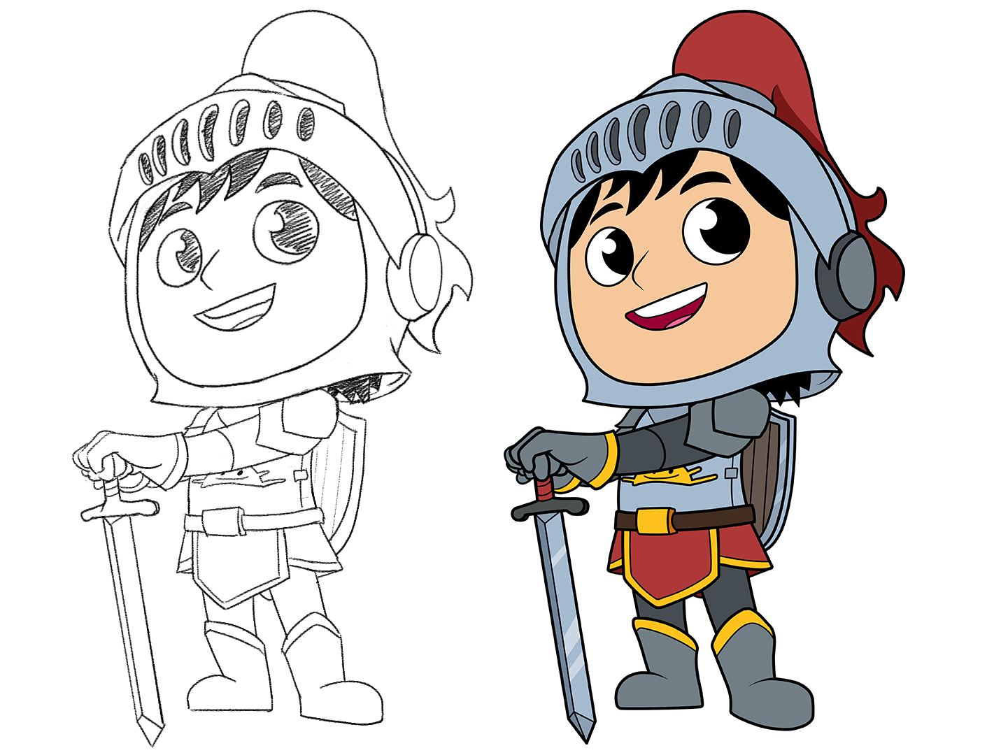 Scrapped Medieval/D&D Theme, Ryan as a Knight, Passive pose; Digital 2023