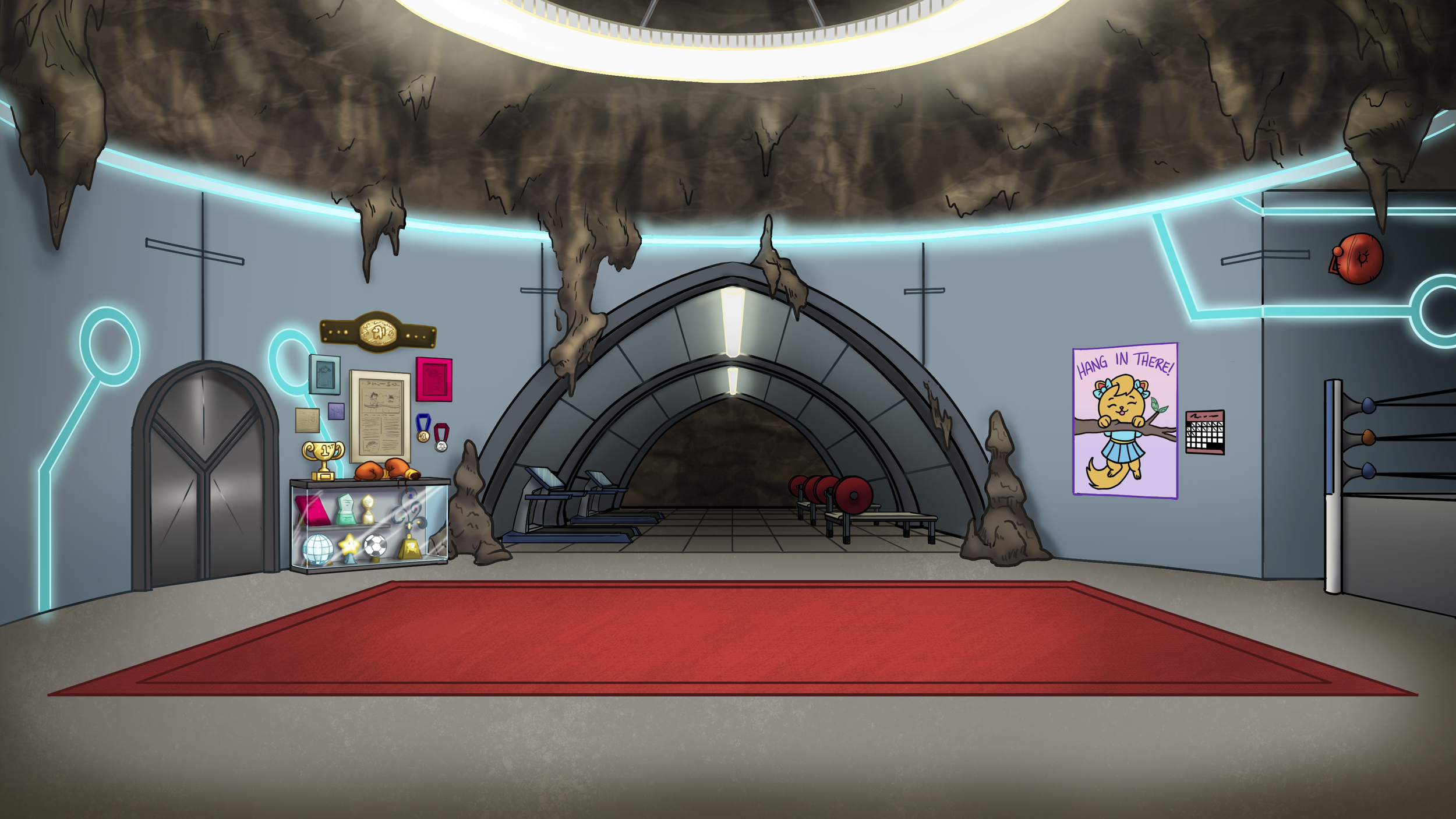 Background for Superhero Base Gym 03; Photoshop, April 2024