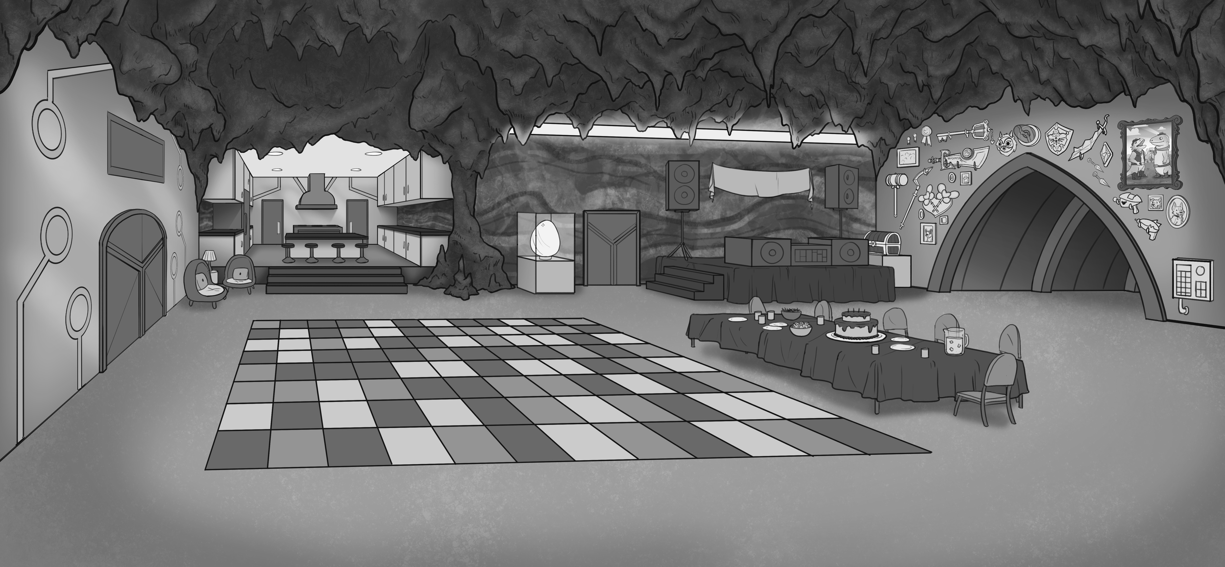Greyscale Background for Superhero Base 03; Photoshop, April 2024
