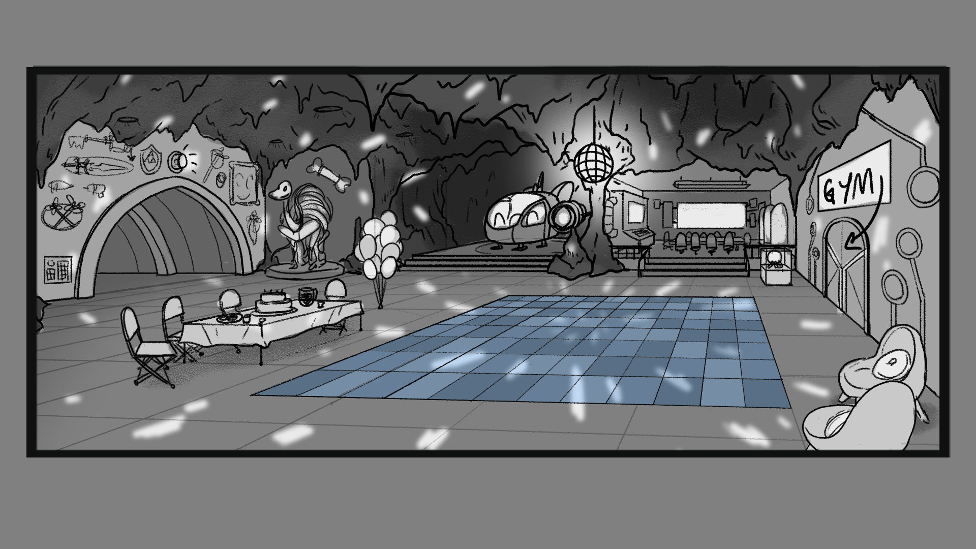 Layout Concept for Superhero Base 02; Photoshop, April 2024