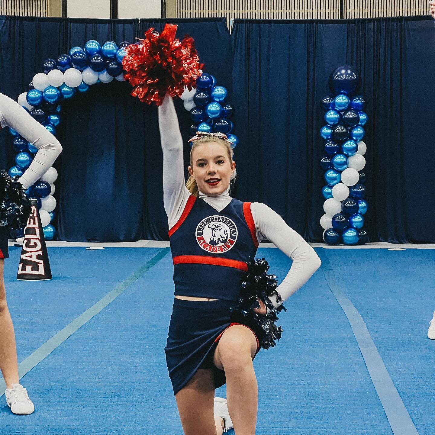 So proud of our baby girl. Her cheer team took first place today in their competition!