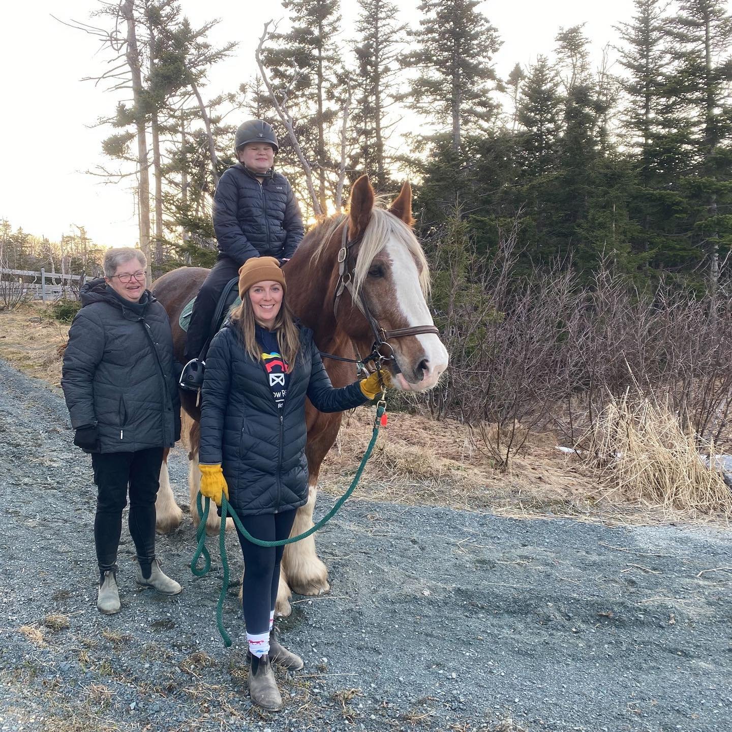 Our horses and participants are so happy to be hitting the trails again! #theraputicriding